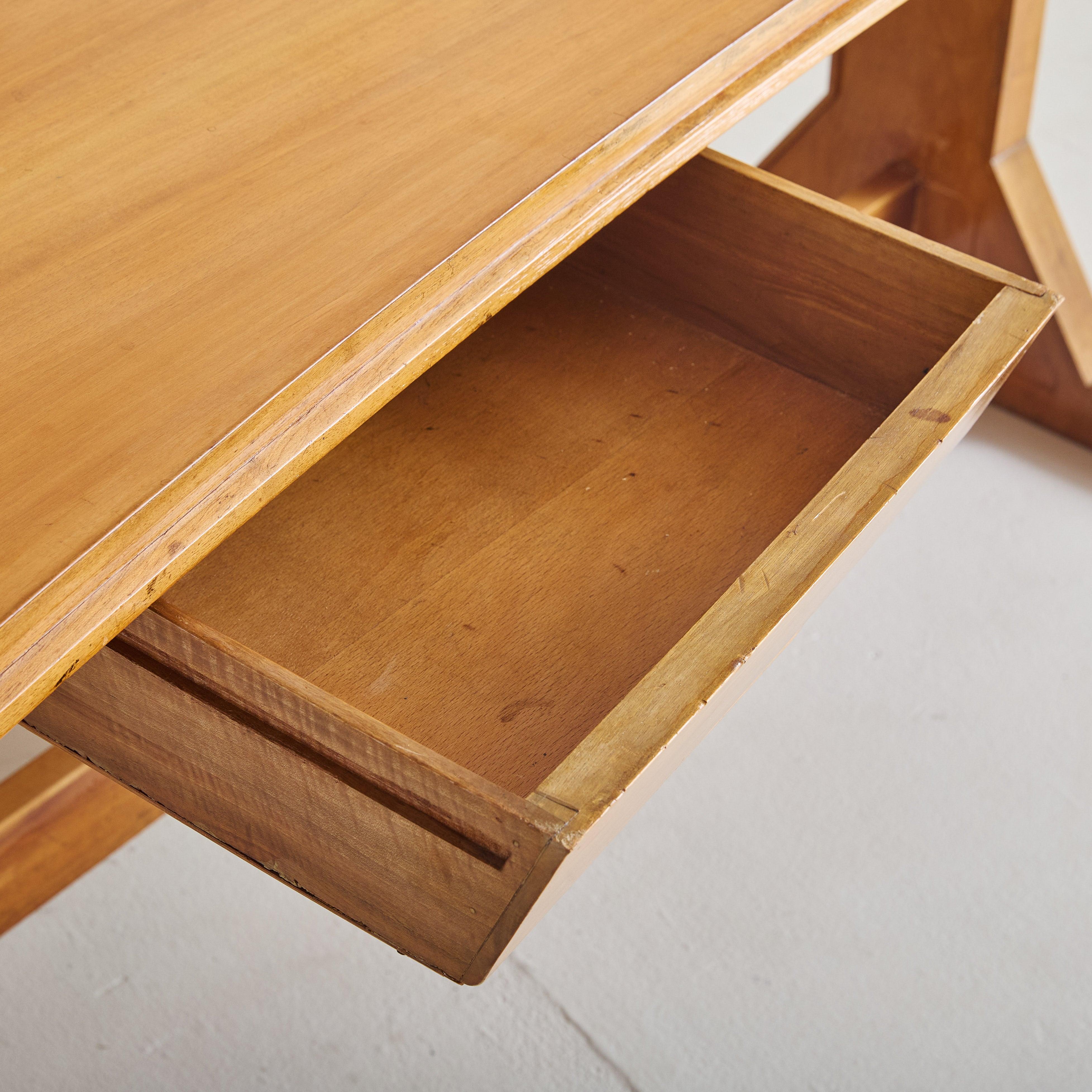Italian Wood Desk Attributed to Gianfranco Frattini, 1950s 2