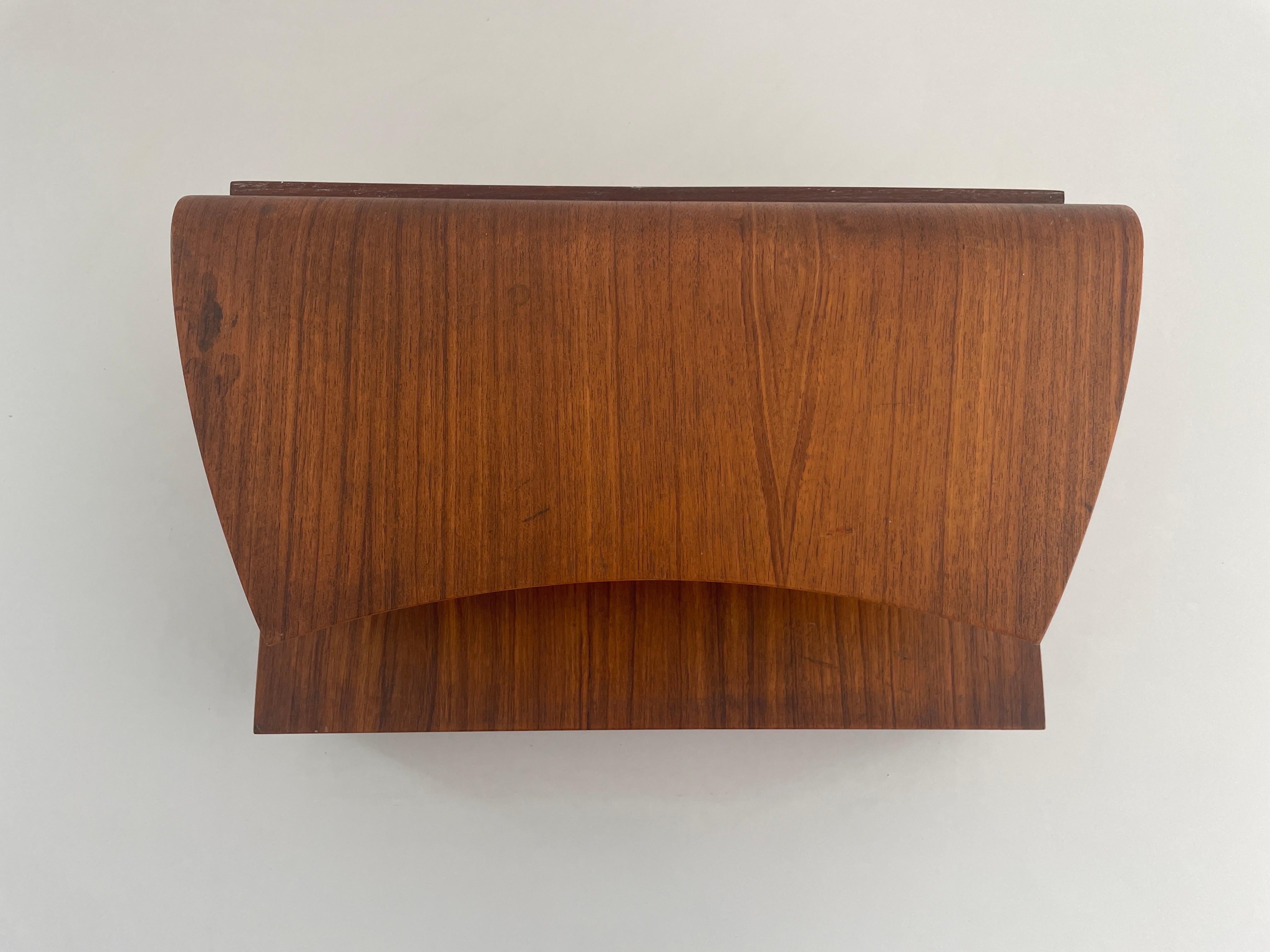 Italian Wood Floating Shelf with Drawer, 1960s, Italy For Sale 1