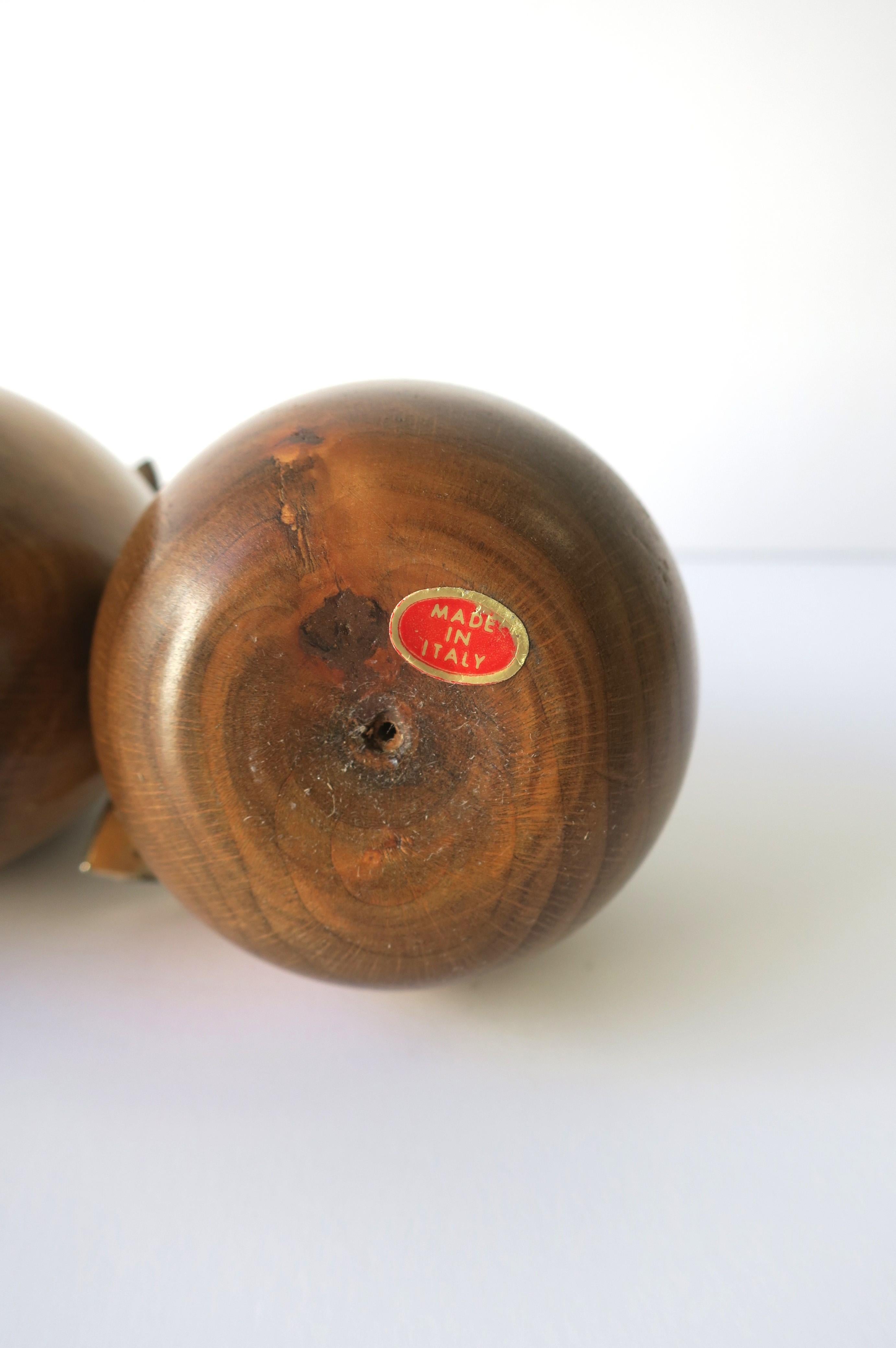 Italian Wood Fruit Apple Pineapple & Pear Sculpture Objects, Set of 3 5