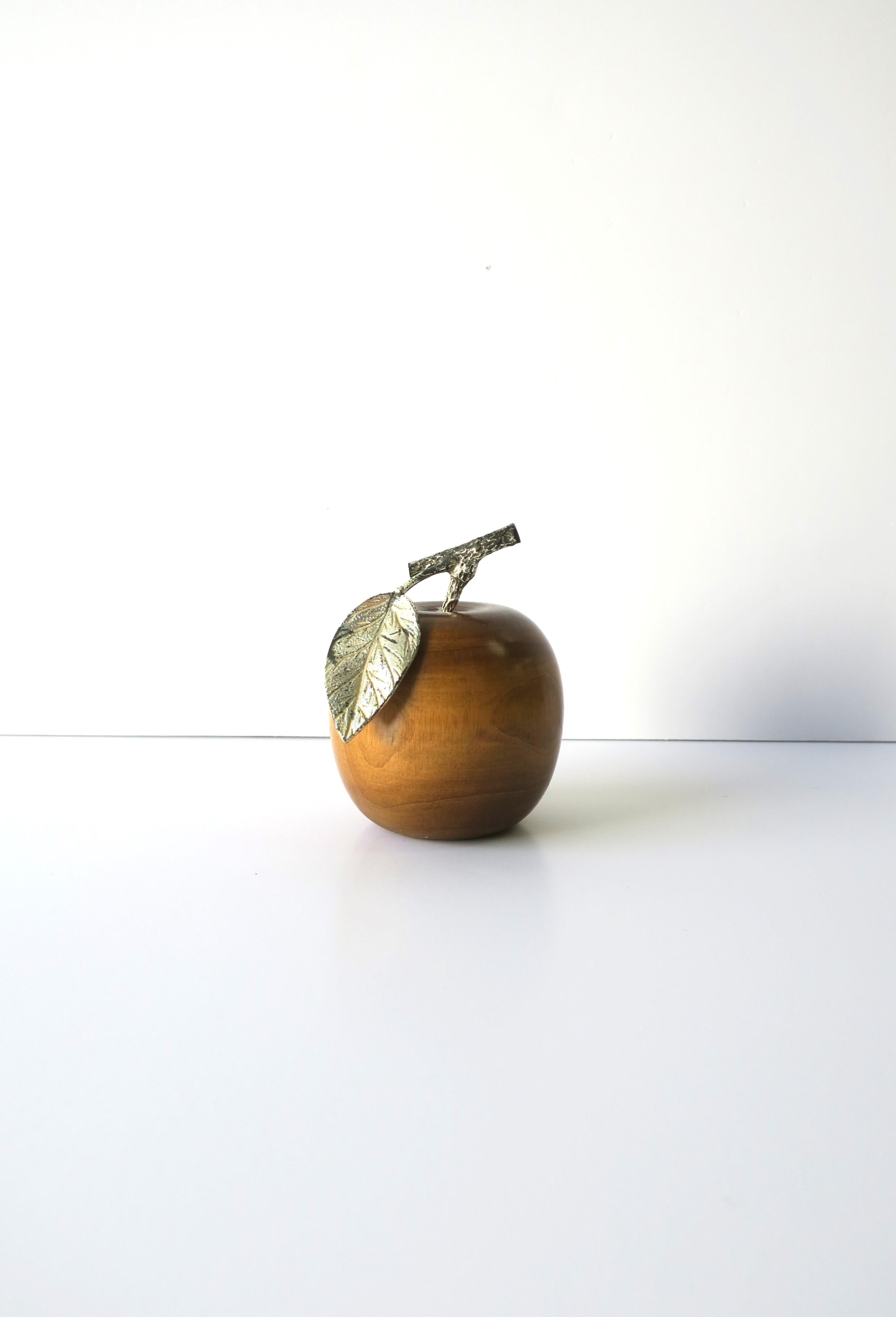 Italian Wood Fruit Apple Pineapple & Pear Sculpture Objects, Set of 3 1