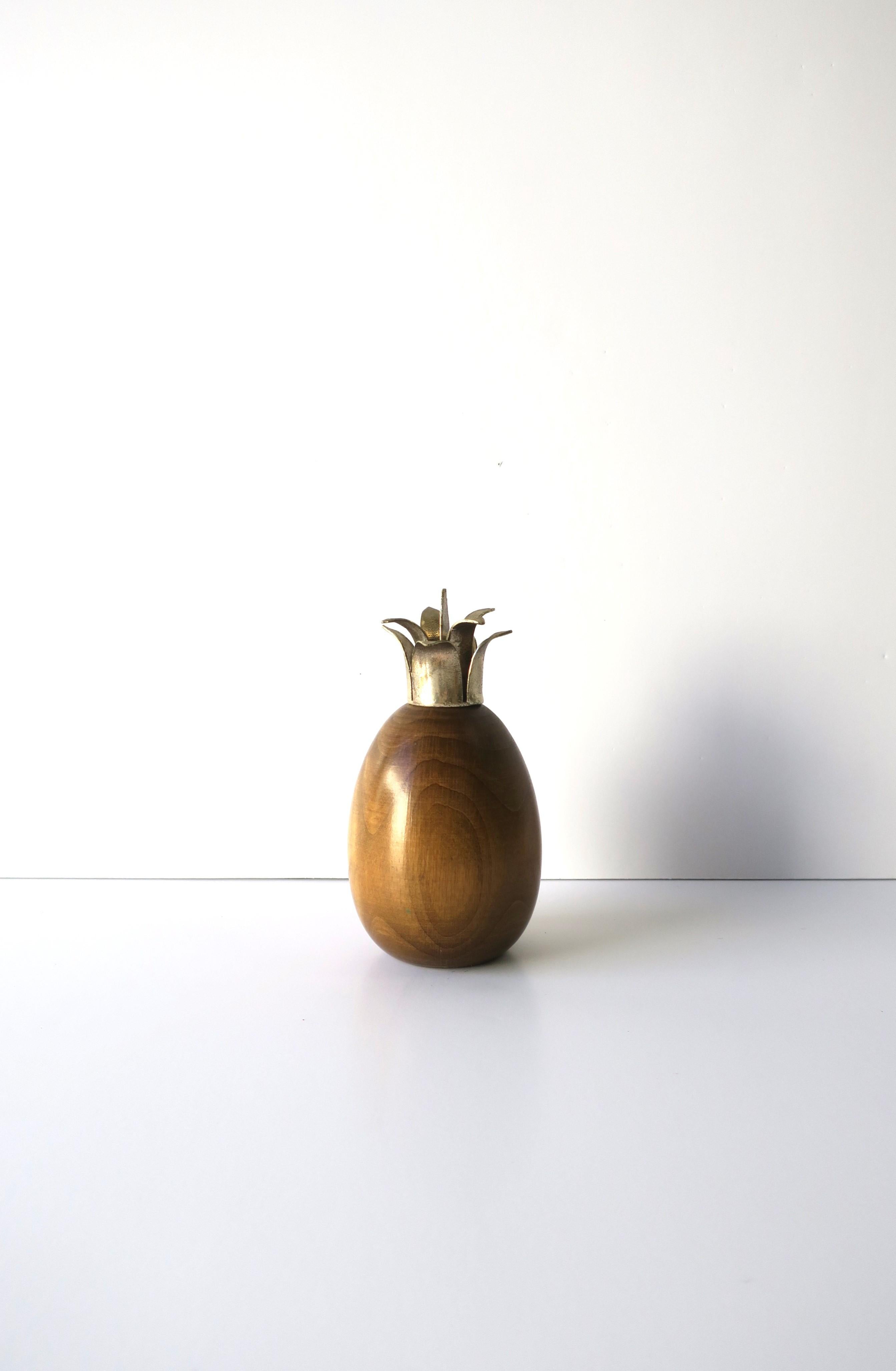Italian Wood Fruit Apple Pineapple & Pear Sculpture Objects, Set of 3 2