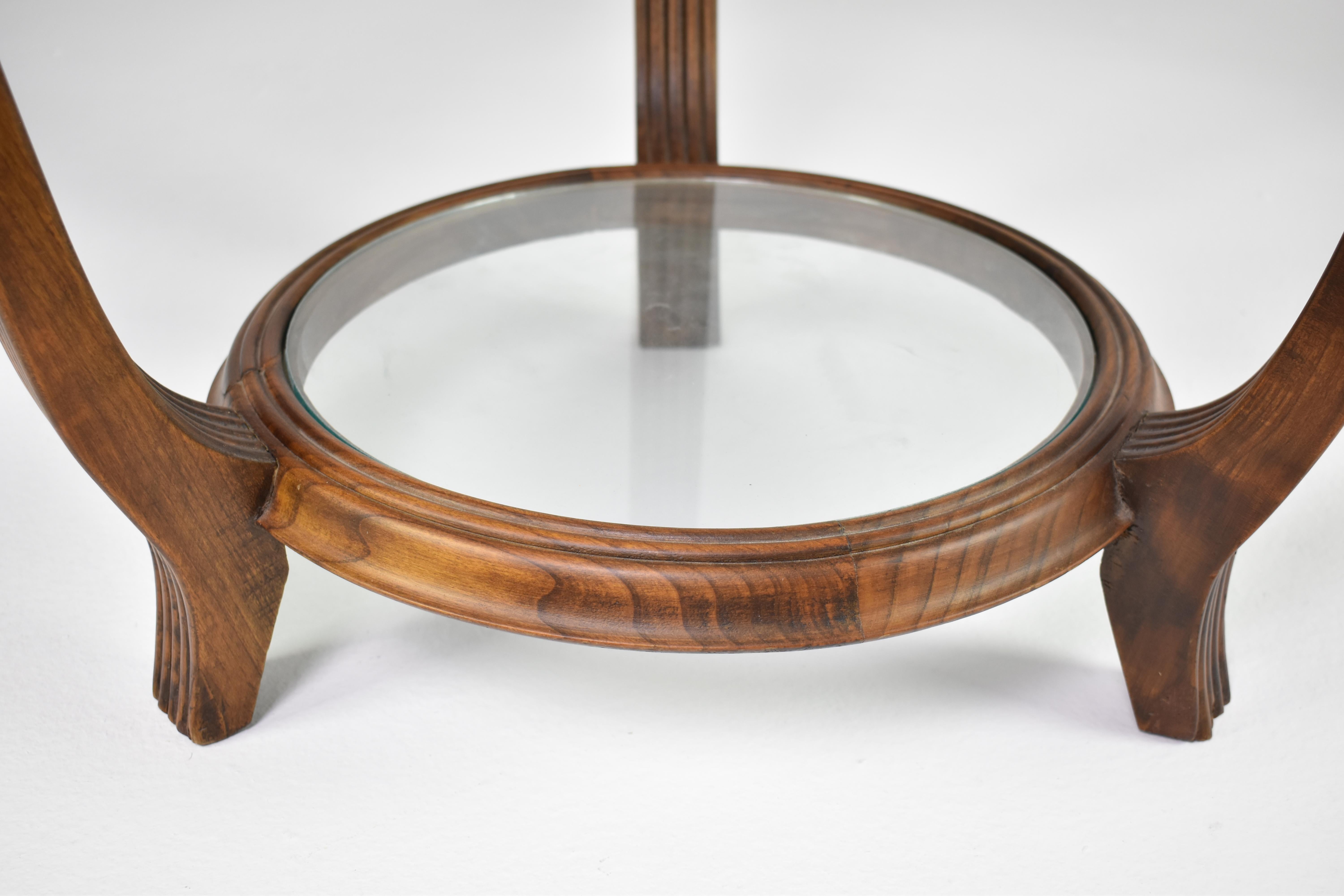 Italian Wood & Glass Coffee Table Attributed to Paolo buffa, 1940-50s 5