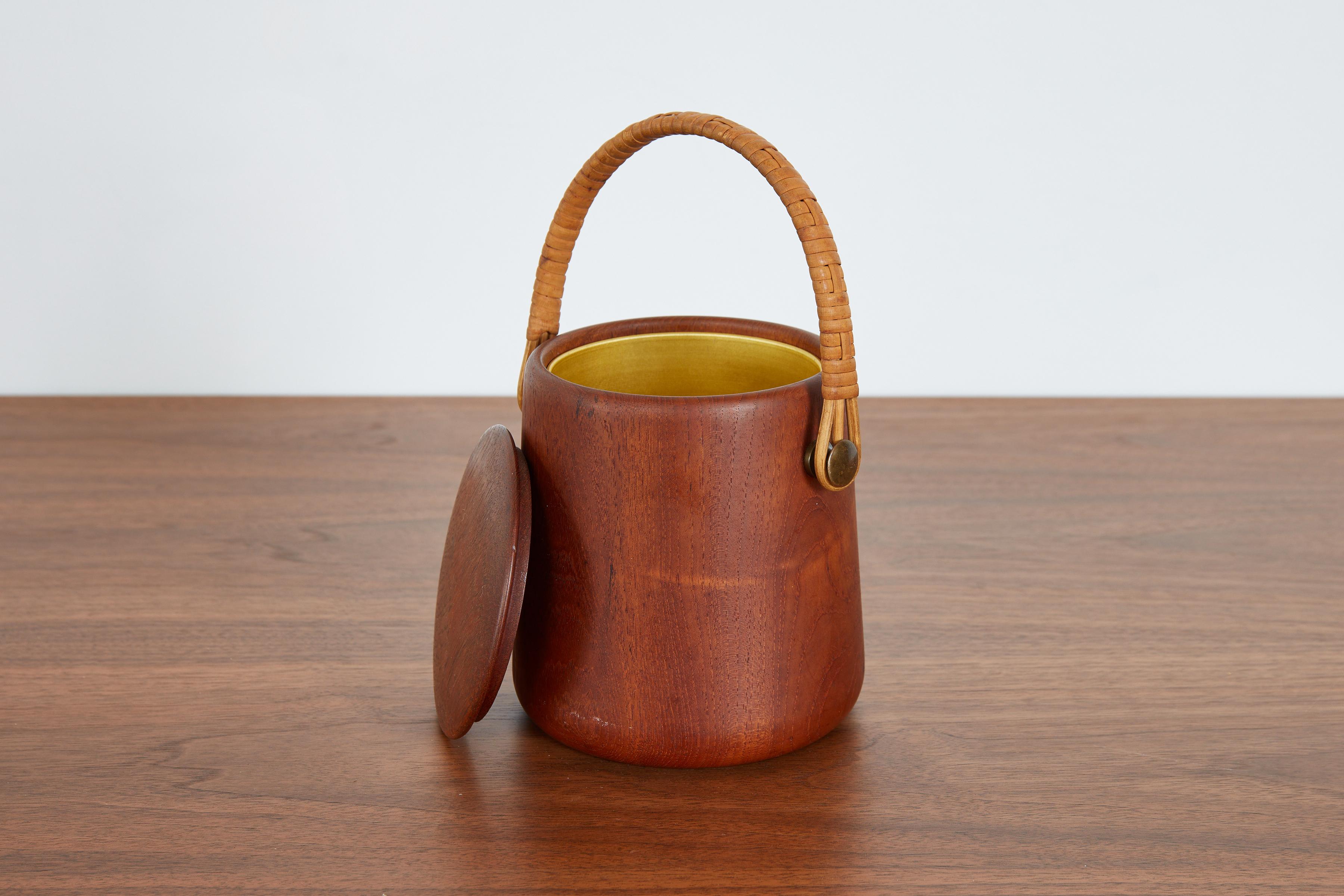 Italian Wood Ice Bucket In Good Condition For Sale In Beverly Hills, CA