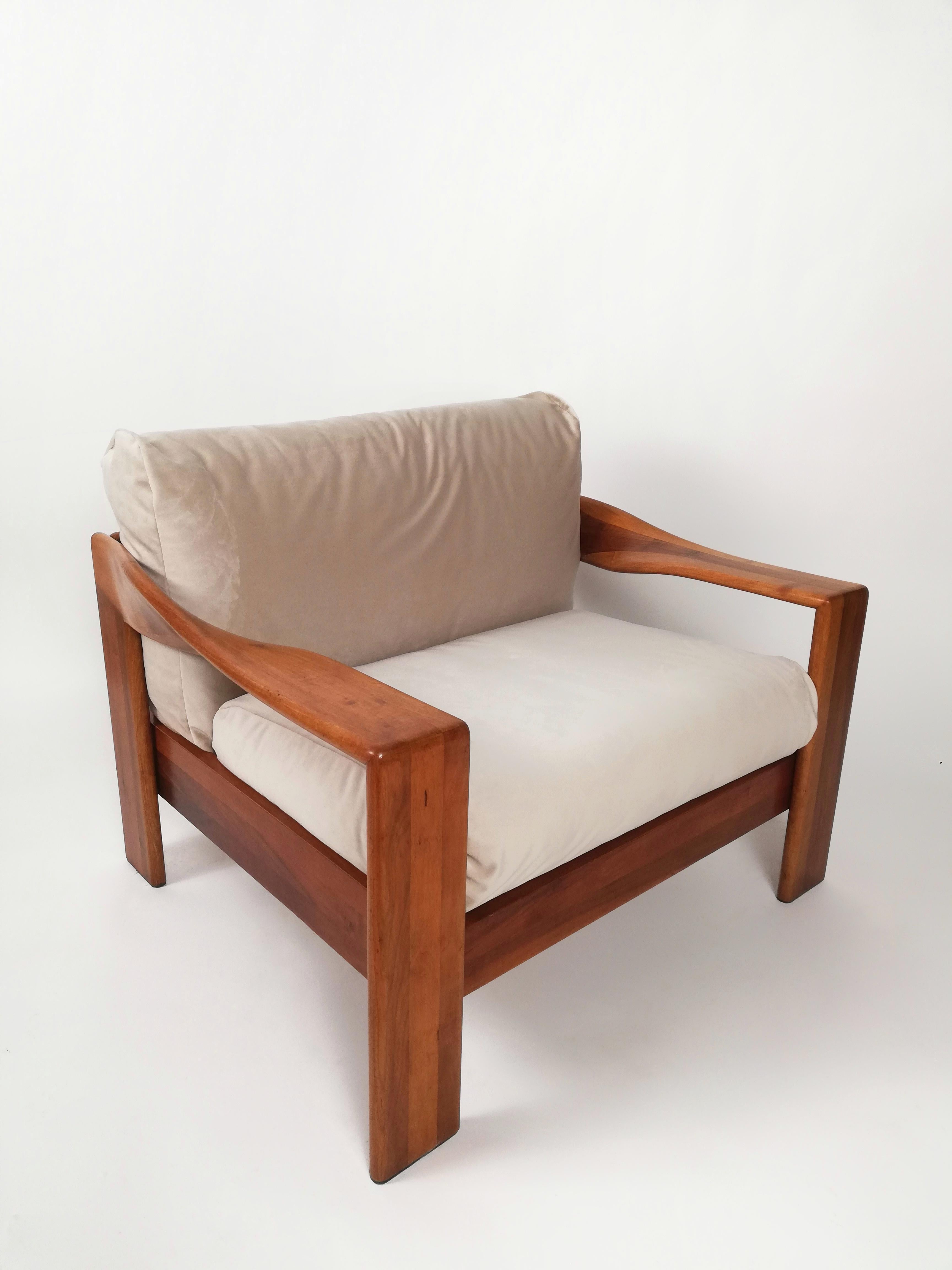Italian Wood Lounge Chairs in the style of Tobia Scarpa, 1970s, Set of 2 13