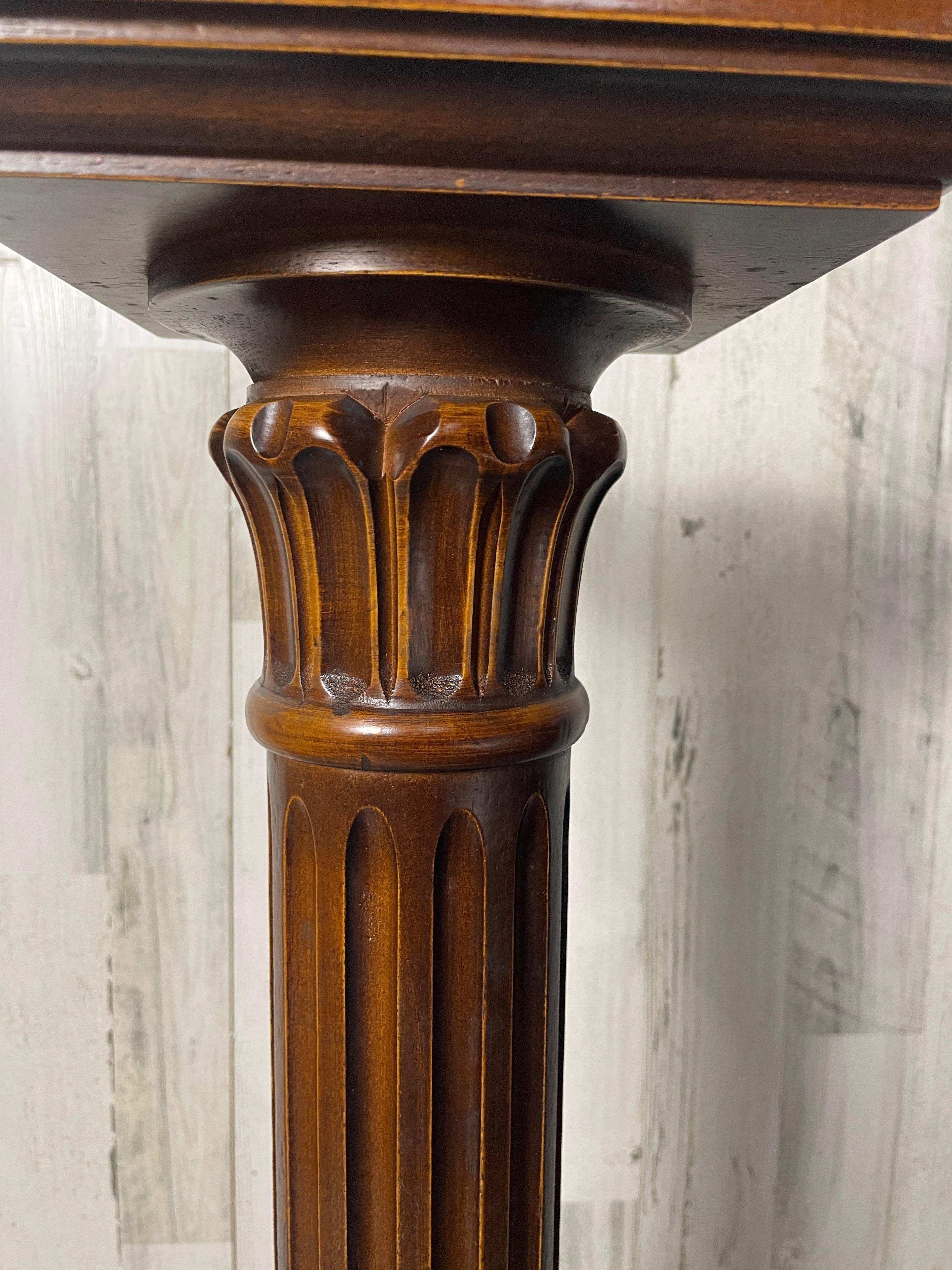 wooden column plant stand