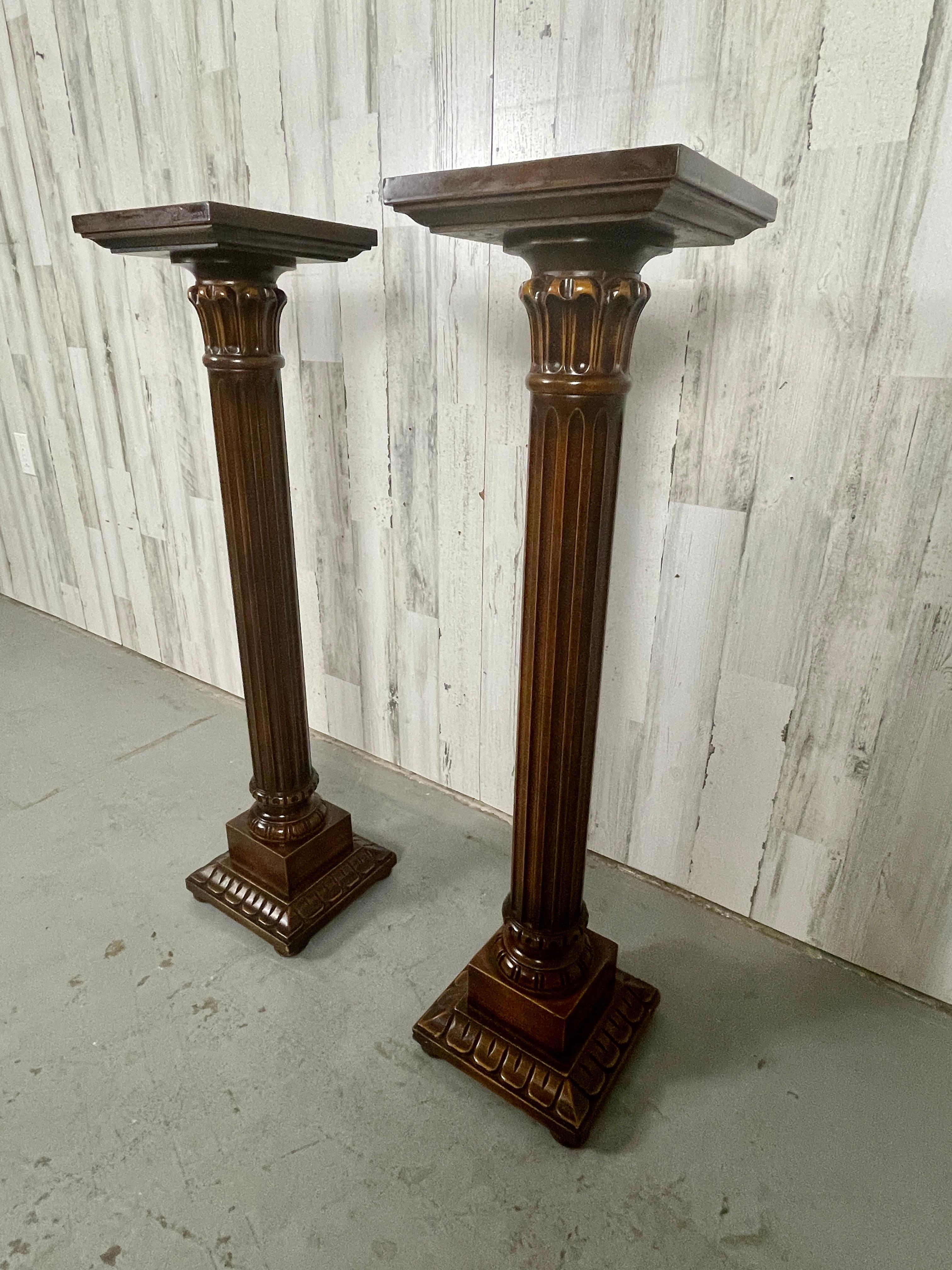 Italian Wood Pedestal / Plant Stands  In Good Condition For Sale In Denton, TX