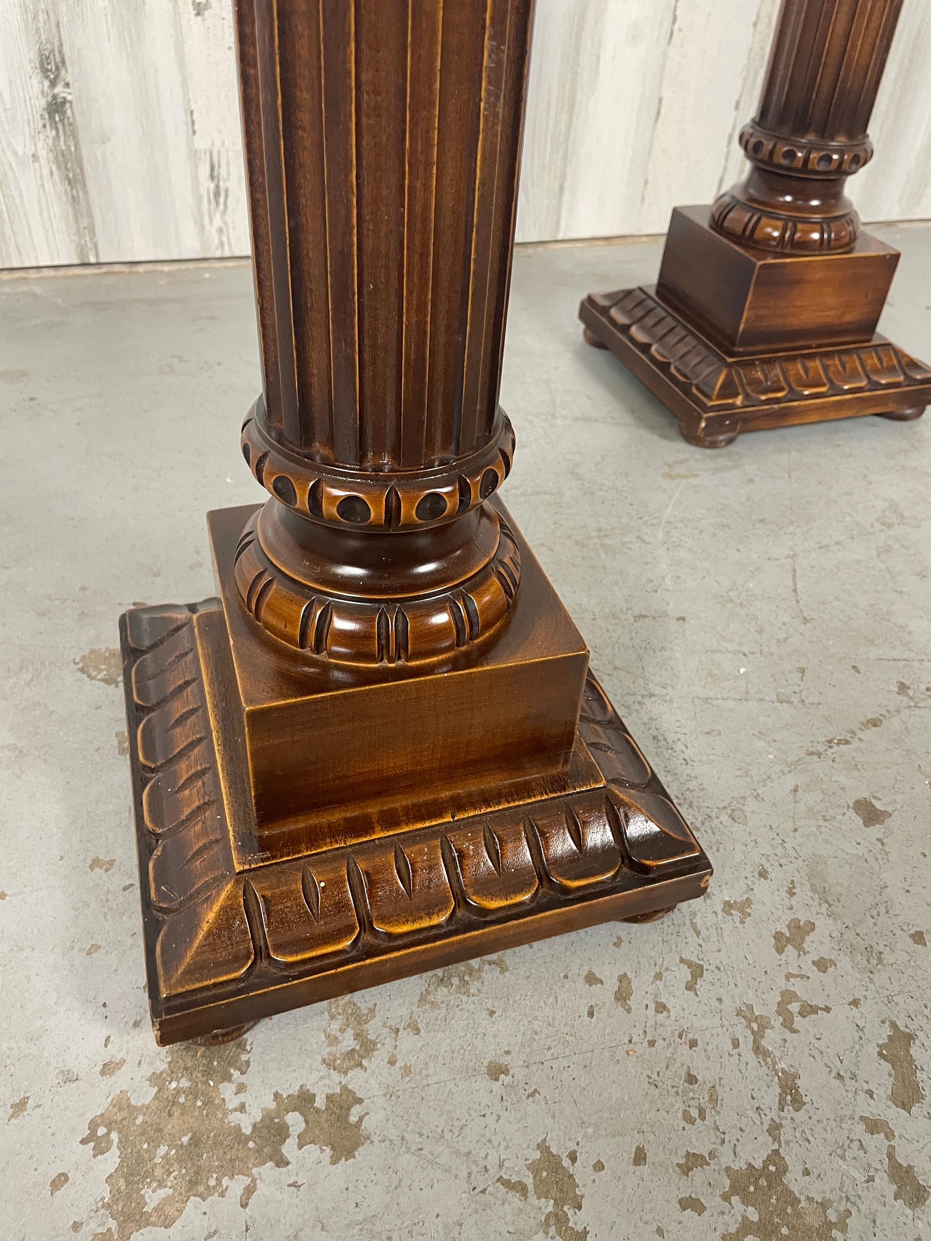 20th Century Italian Wood Pedestal / Plant Stands  For Sale