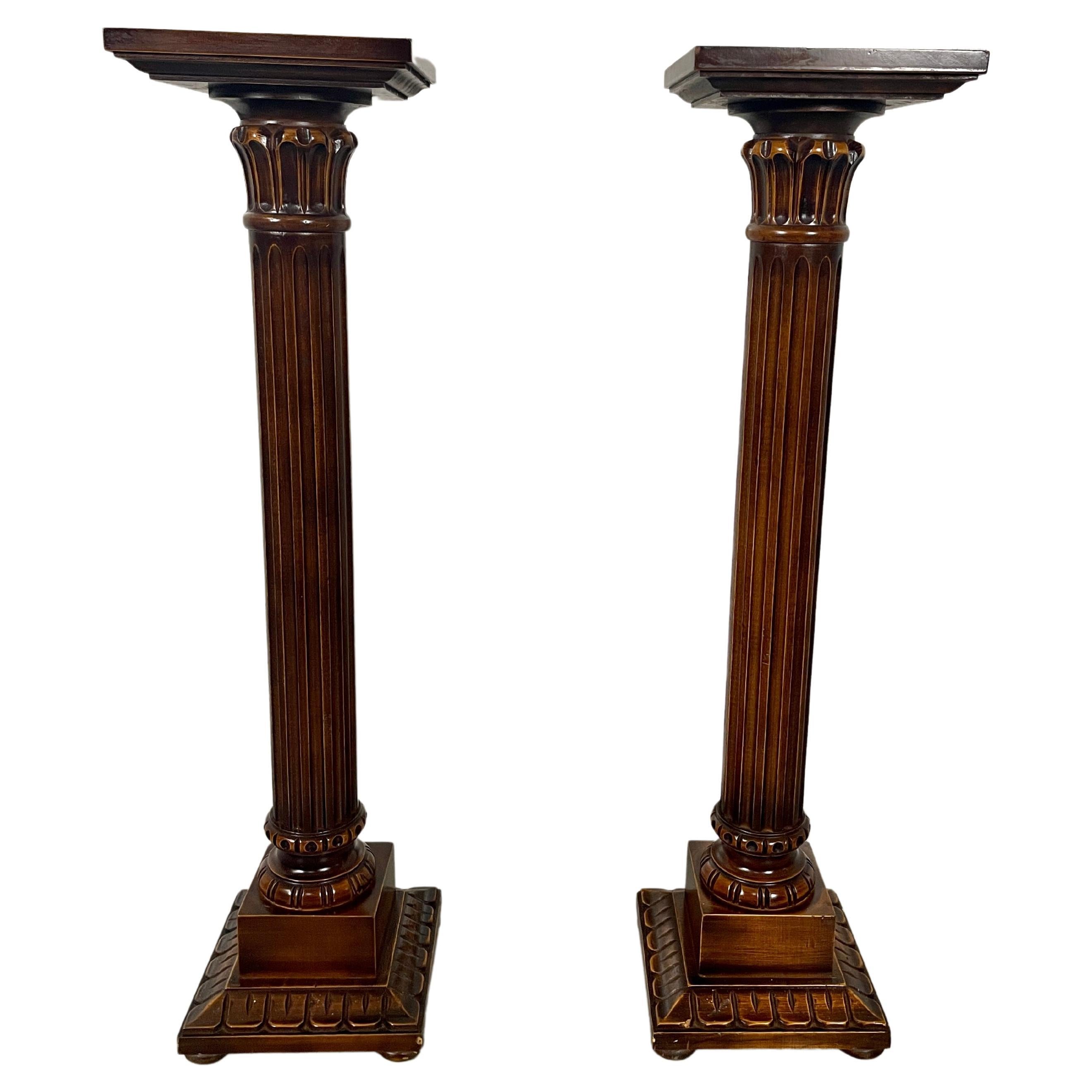 Italian Wood Pedestal / Plant Stands  For Sale
