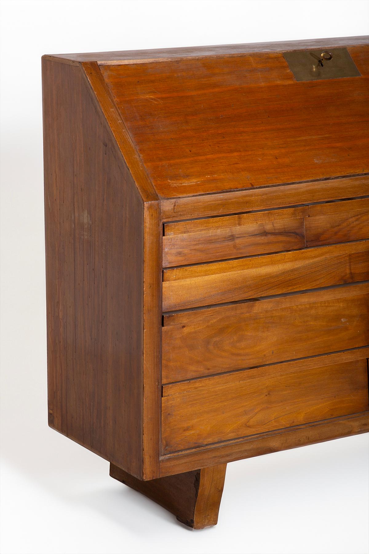 Mid-Century moderno Italian Wood desk Secretaire vintage in vendita
