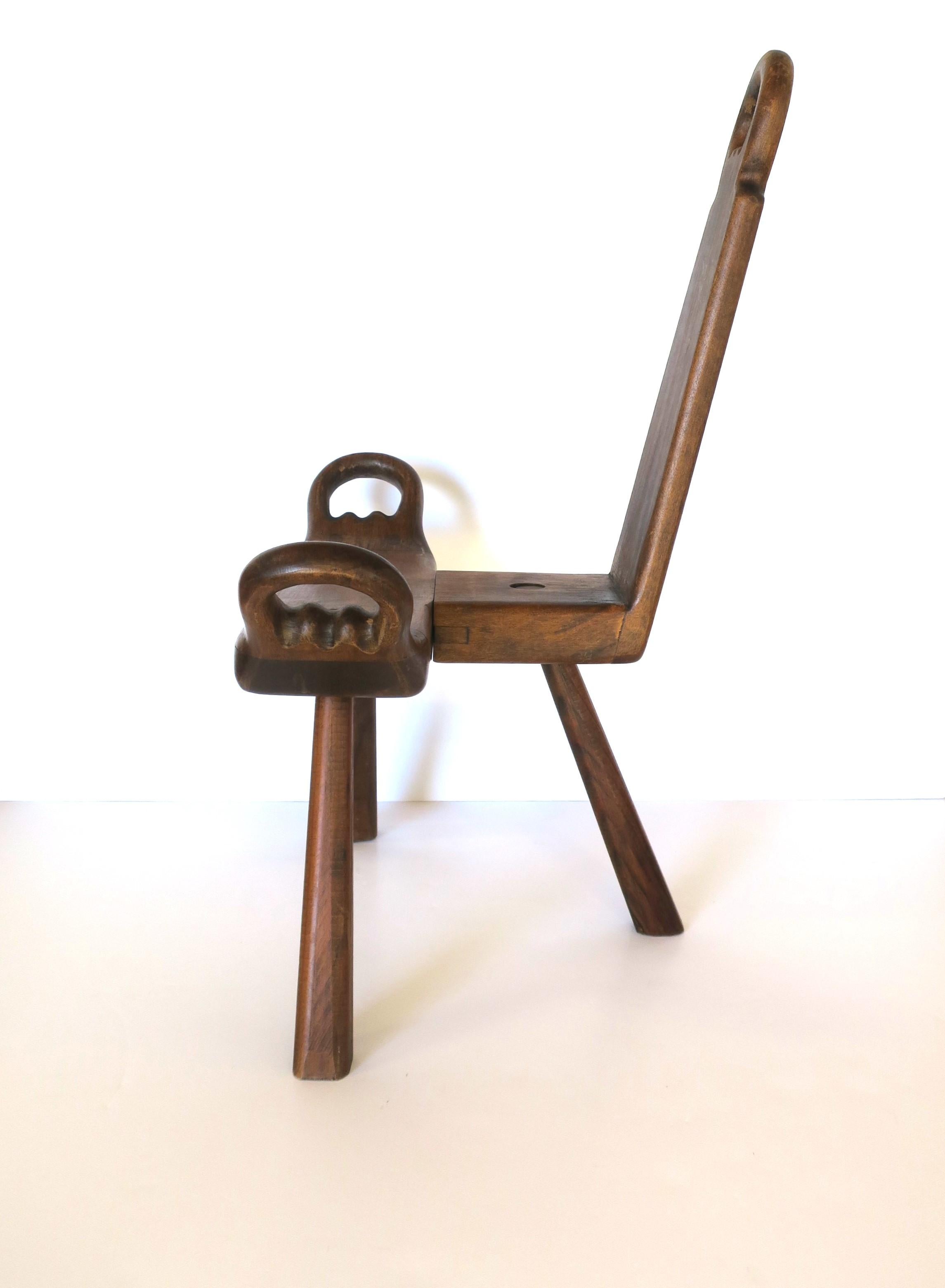 20th Century Italian Wood Sgabello Side Chair or Stool