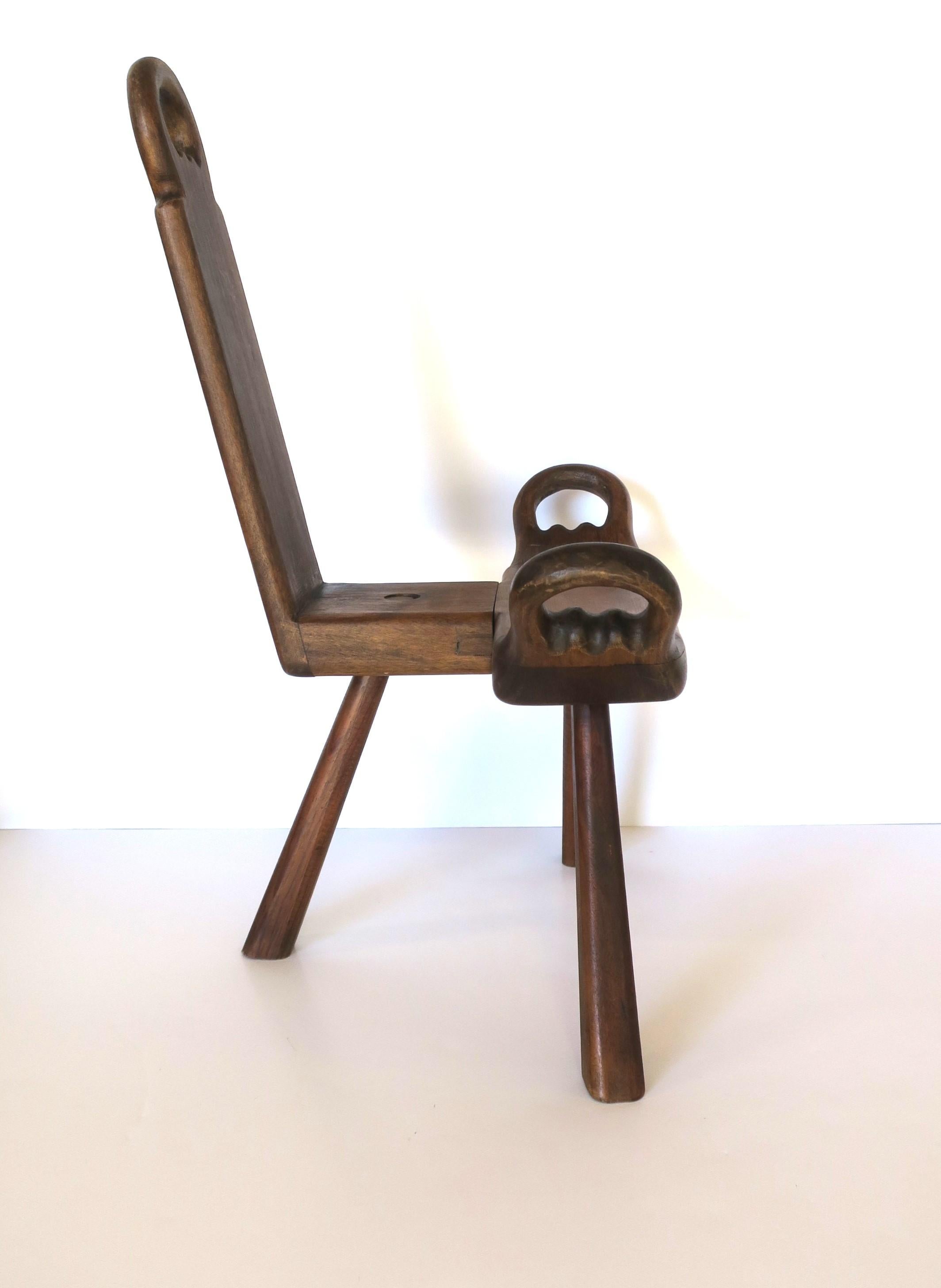 Italian Wood Sgabello Side Chair or Stool 2