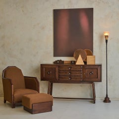 Italian Wood Sideboard with Keys, 1930s