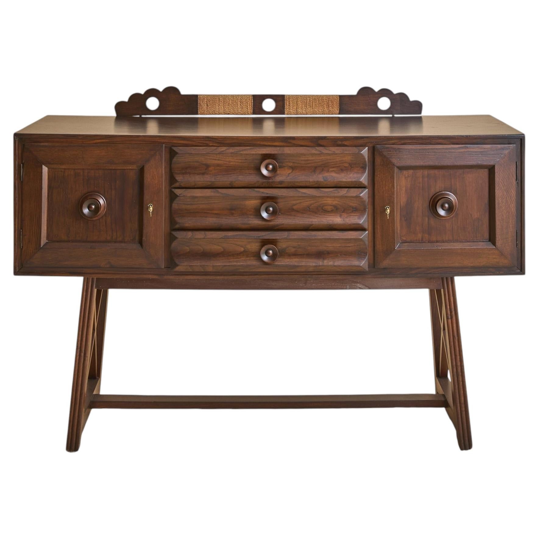 Buffet italien en Wood Wood avec clés, années 1930 en vente