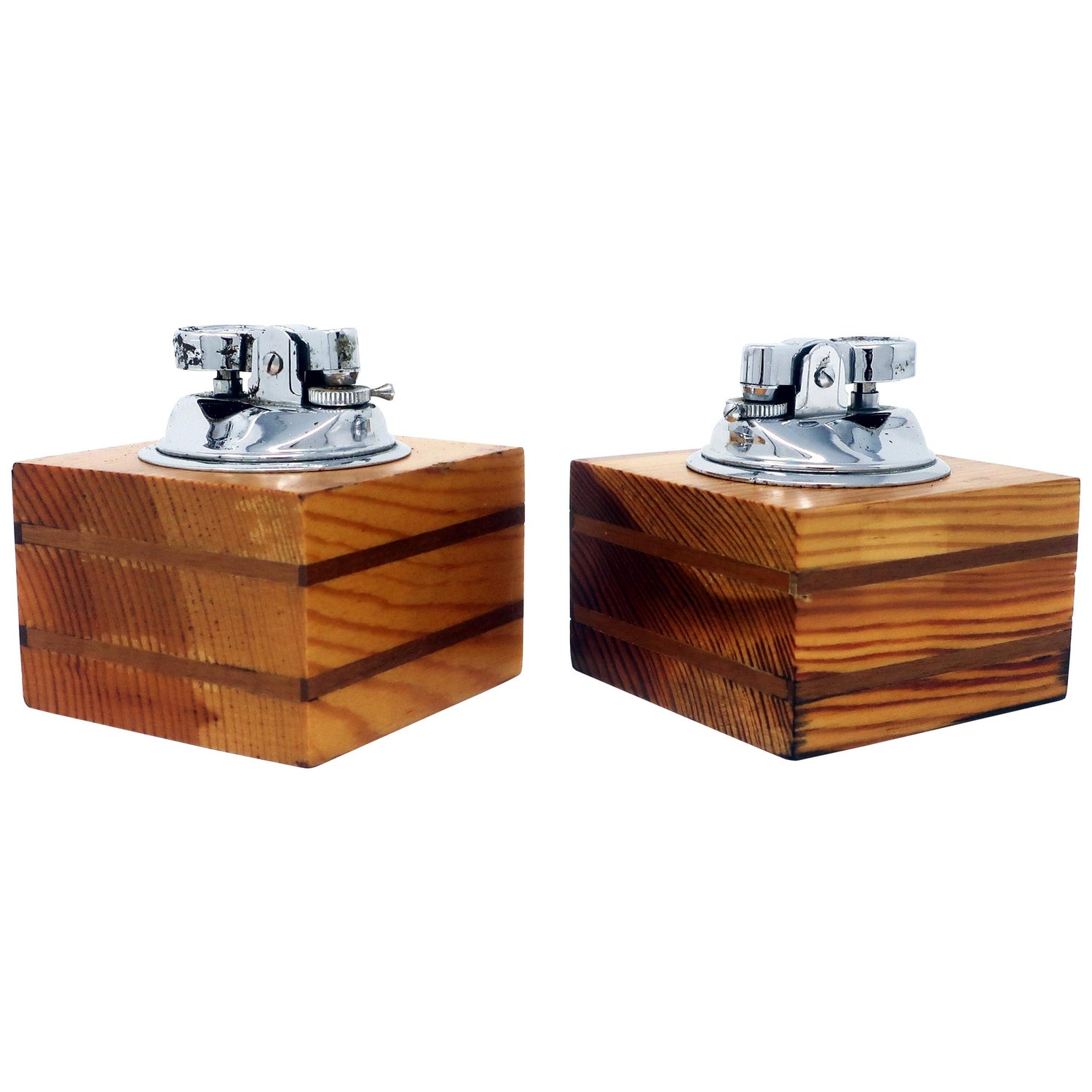 Italian Wood Table Lighters A Pair At 1stdibs