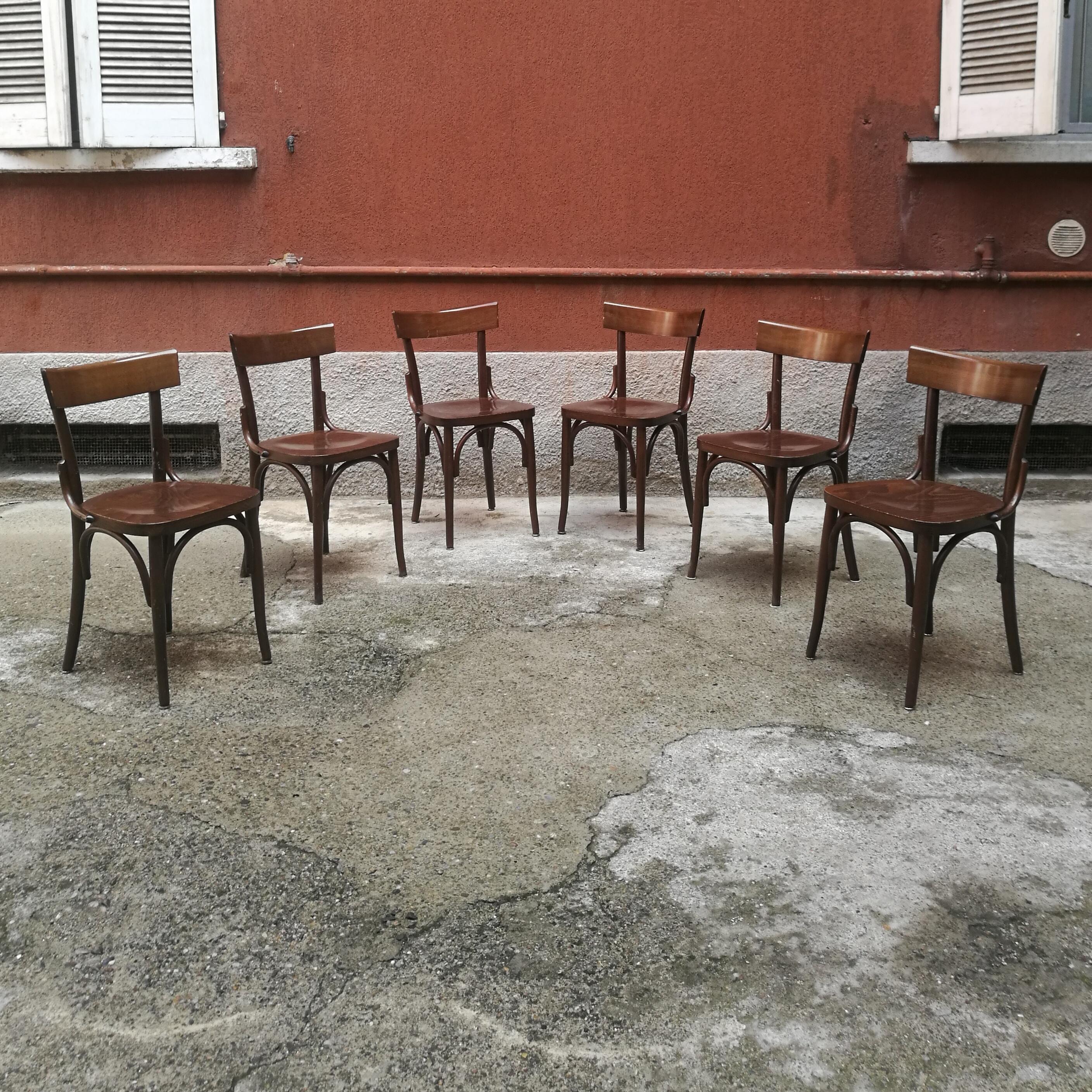 Italian Wood Tavern Chairs 