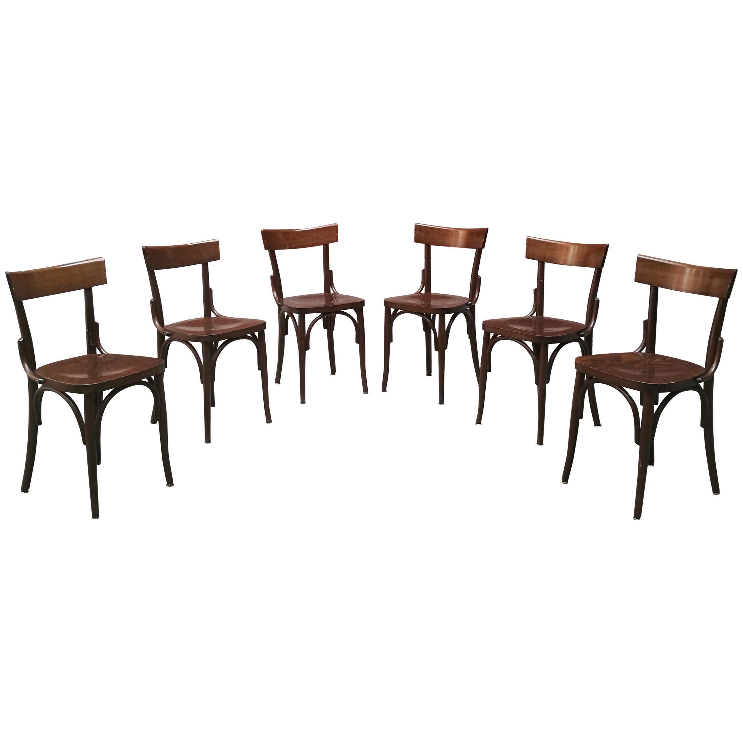 Italian Wood Tavern Chairs "Vecchia Milano", 1960s