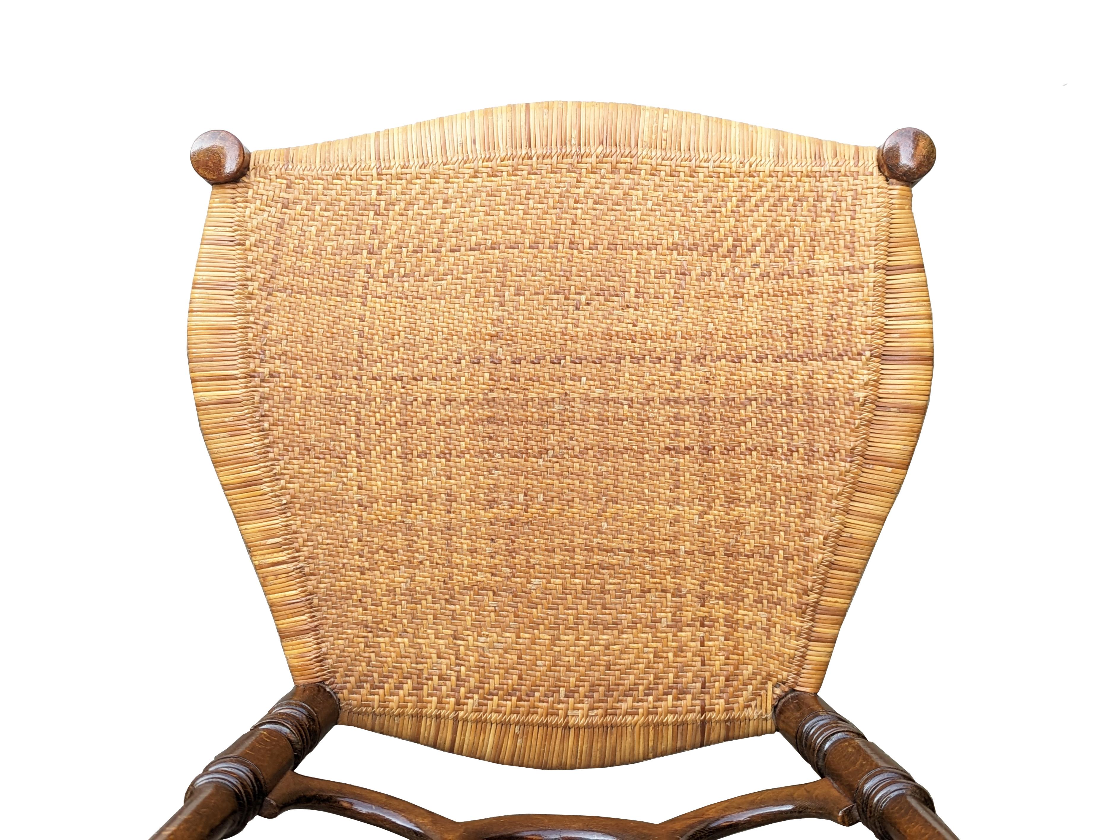 Stained Italian wood & Vienna straw Chiavari chair by Fratelli Levaggi, 1950s For Sale