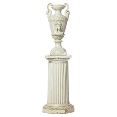 Italian Woodcarving with Faience Column, 19th century.