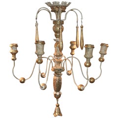 Italian Wooden 18th Century Church Fragment Chandelier