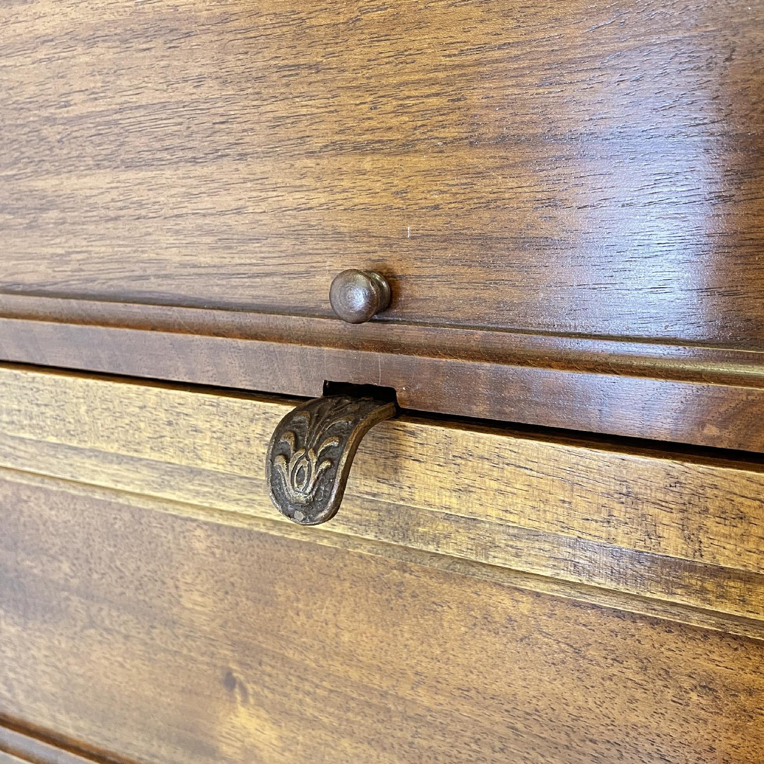 Italian wooden and brass office archive dresser with twenty drawers, 1940s For Sale 4