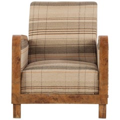 Italian Wooden Art Deco Club Chair with Original Upholstery, 1930