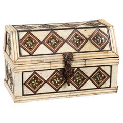 Italian Wooden Boxwood Chest with Boxwood Inlay
