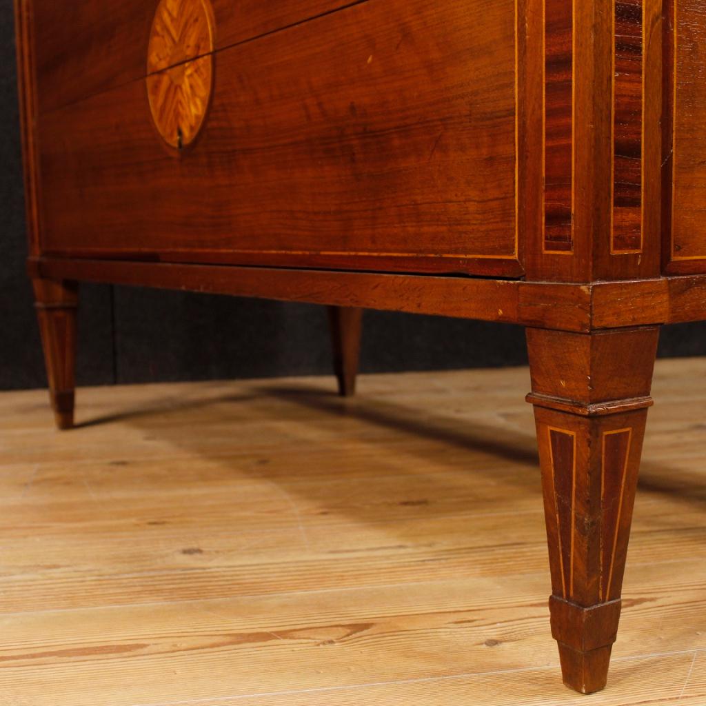 Rosewood Italian Wooden Chest of Drawers in Louis XVI Style from 20th Century