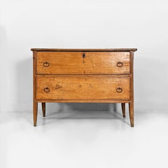 Italian wooden chest of drawers with iron handles, 1930s