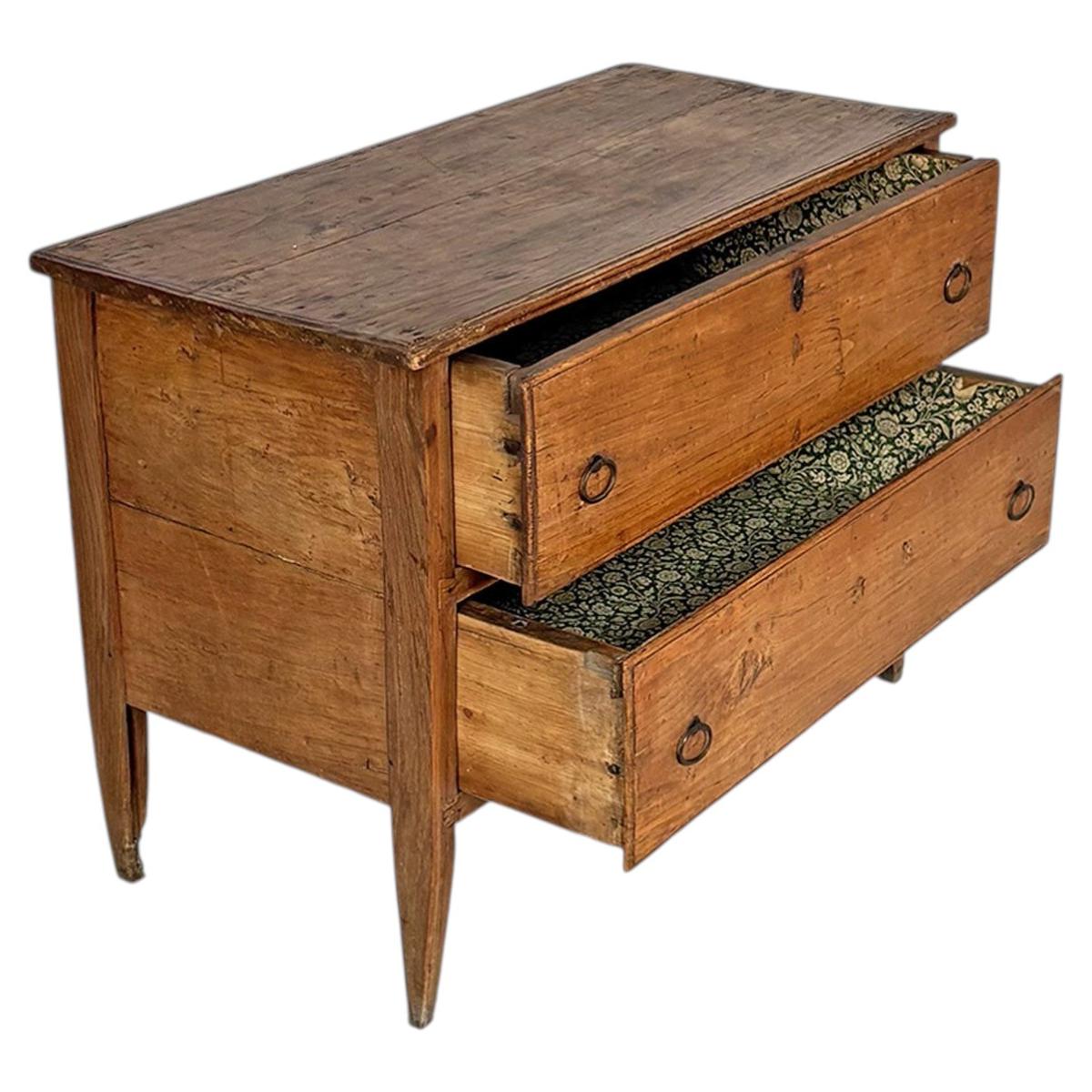 Italian wooden chest of drawers with iron handles, 1930s