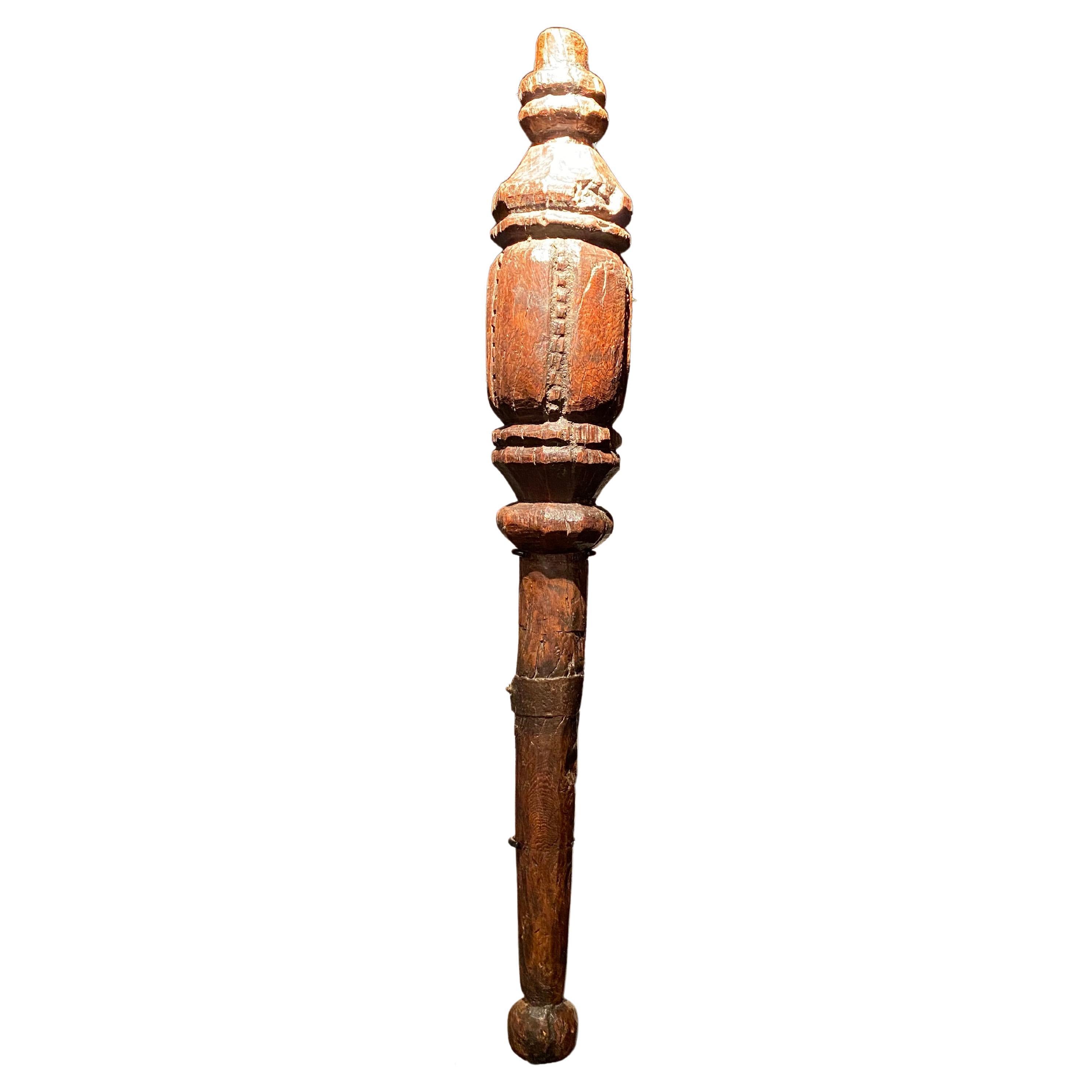 Antique Italian Wooden Club from the Vatican, 18 th Century