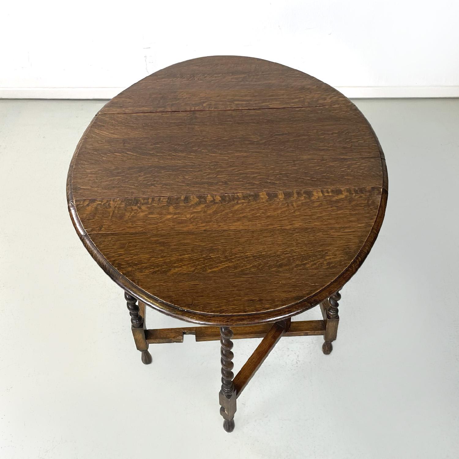 Italian wooden coffee or service table with two folding tops, 1900s For Sale 2