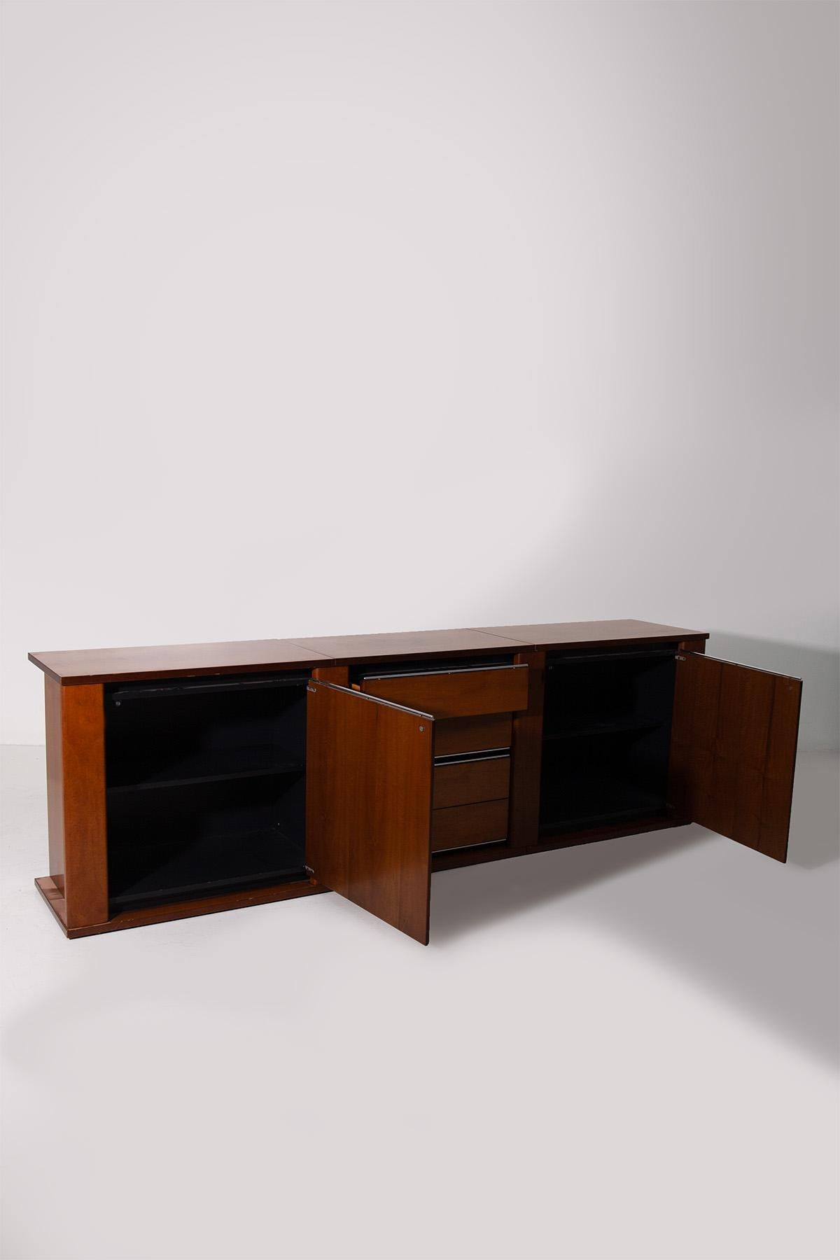 Metallo Italian wooden crafted sideboard in vendita