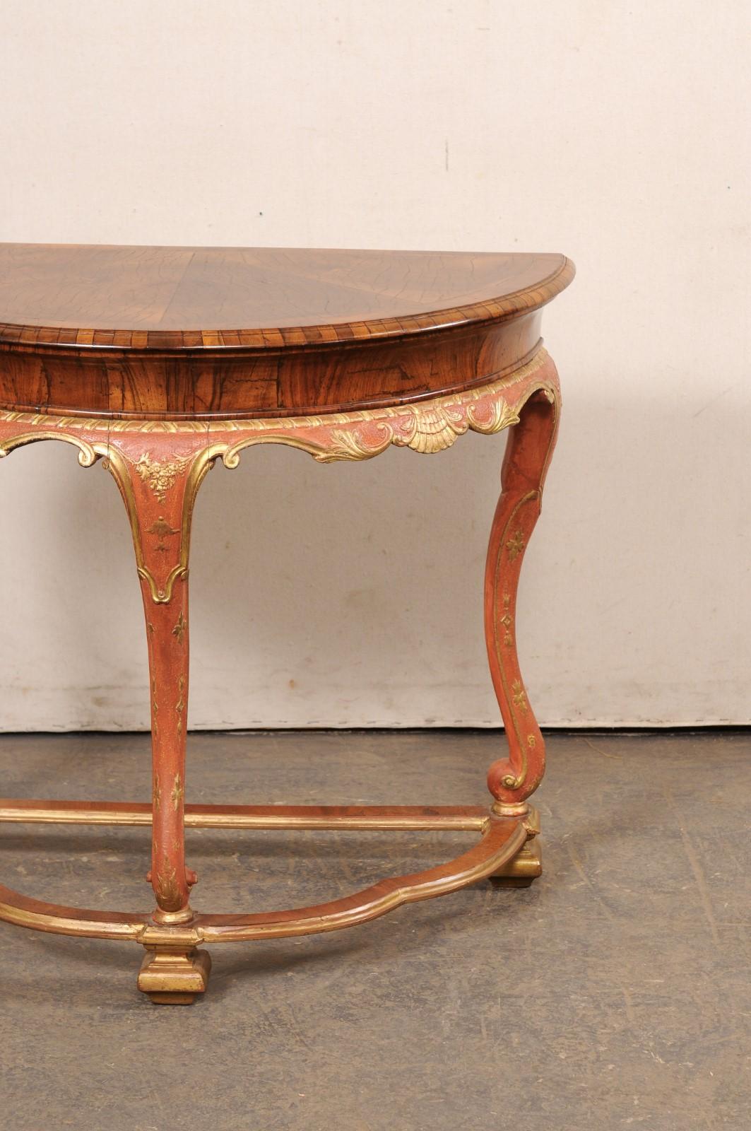 20ième siècle Table console italienne en bois - une pièce unique et à la mode ! en vente