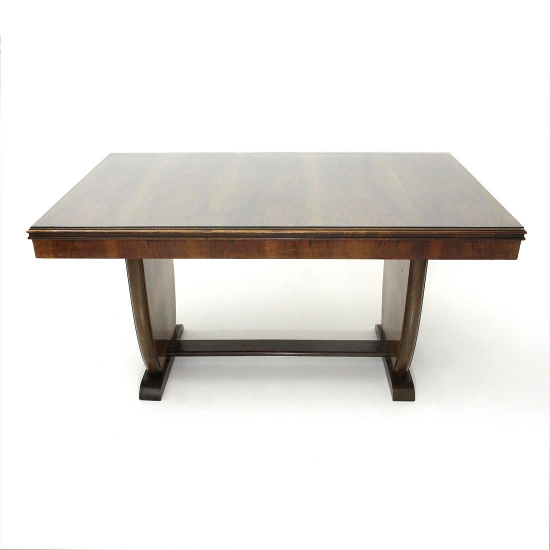 Mid-20th Century Italian Wooden Dining Table, 1940s For Sale