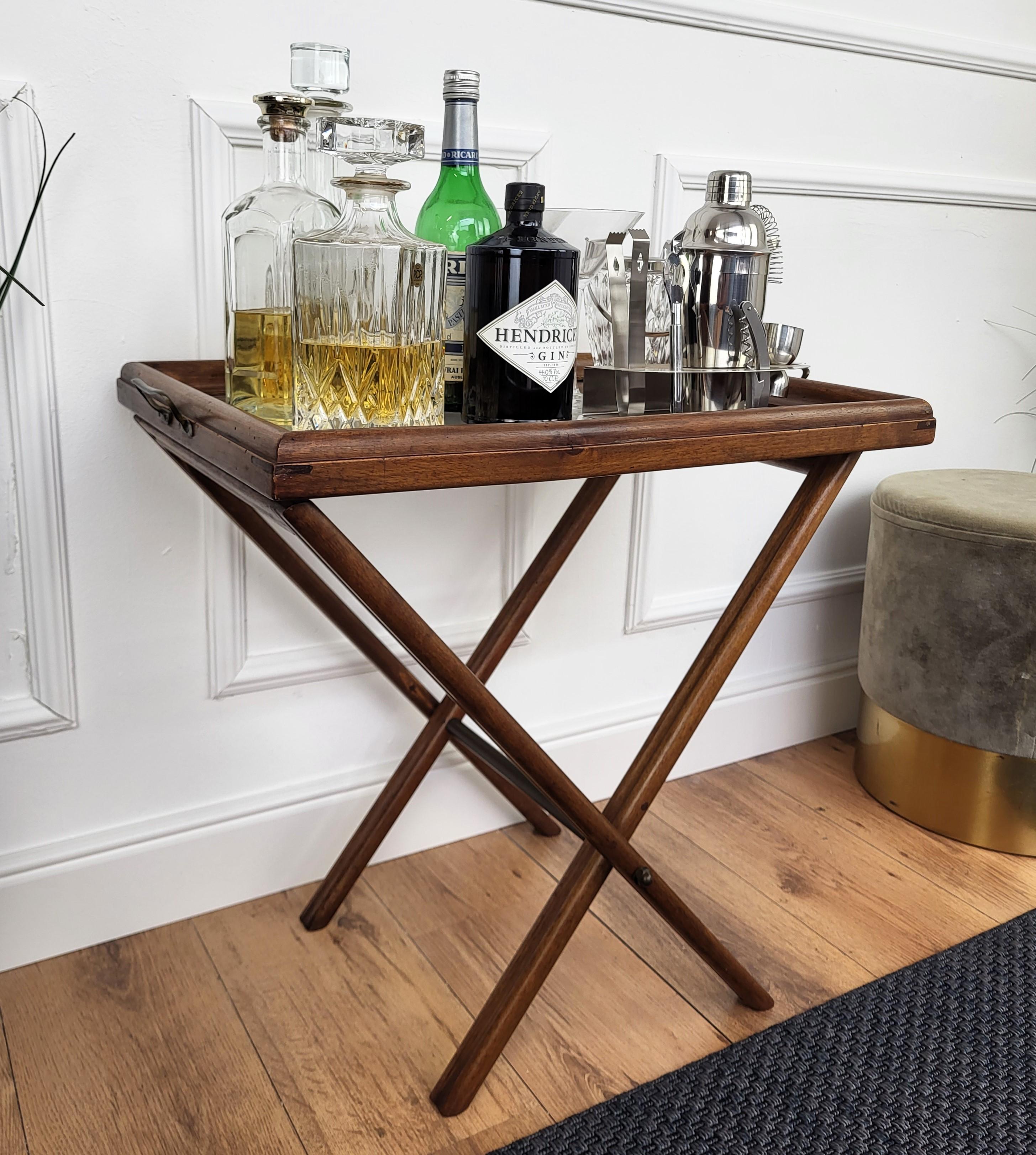 Art nouveau Table de service pliante italienne Butlers Tray Stand Dry Bar en vente