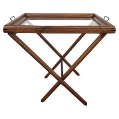 Italian Wooden Folding Serving Table Butlers Tray Stand Dry Bar