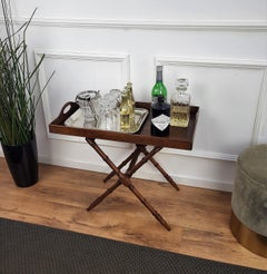 Italian Wooden Folding Serving Table Butlers Tray Stand