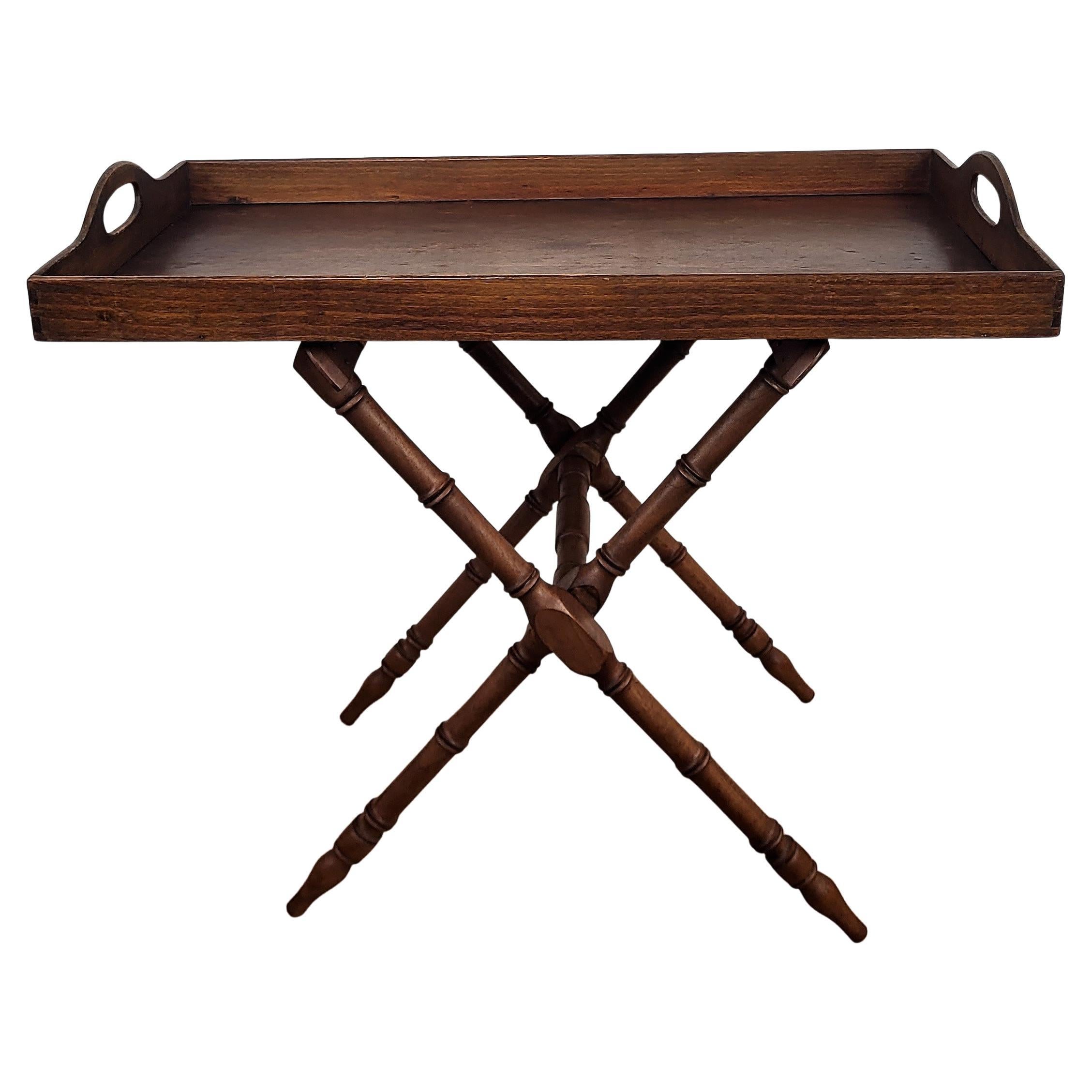 Italian Wooden Folding Serving Table Butlers Tray Stand