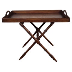 Vintage Italian Wooden Folding Serving Table Butlers Tray Stand