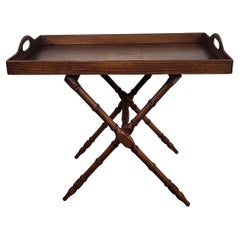 Retro Italian Wooden Folding Serving Table Butlers Tray Stand