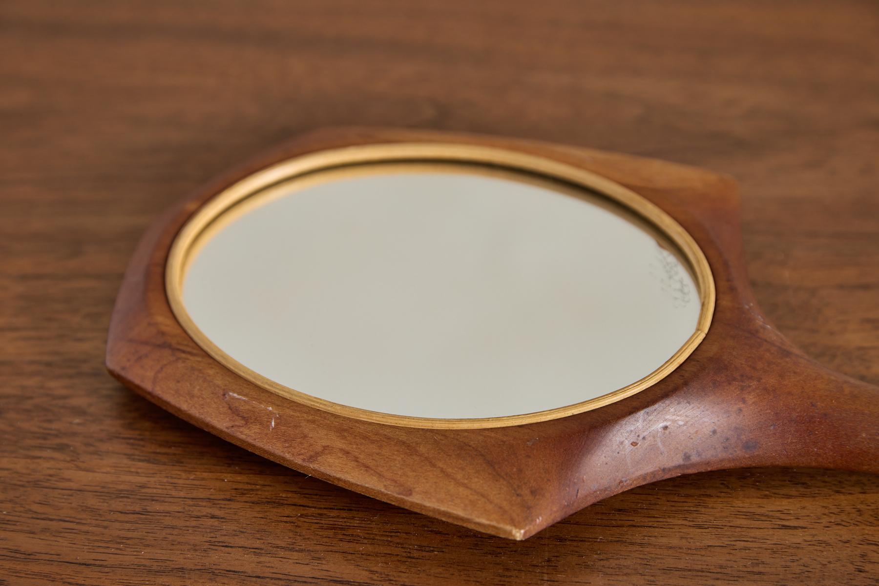 Italian Wooden Hand Mirror 1