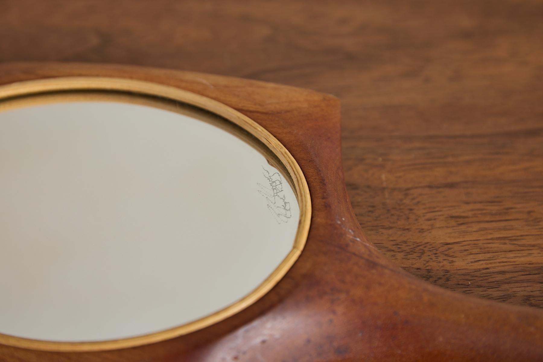 Italian Wooden Hand Mirror 3