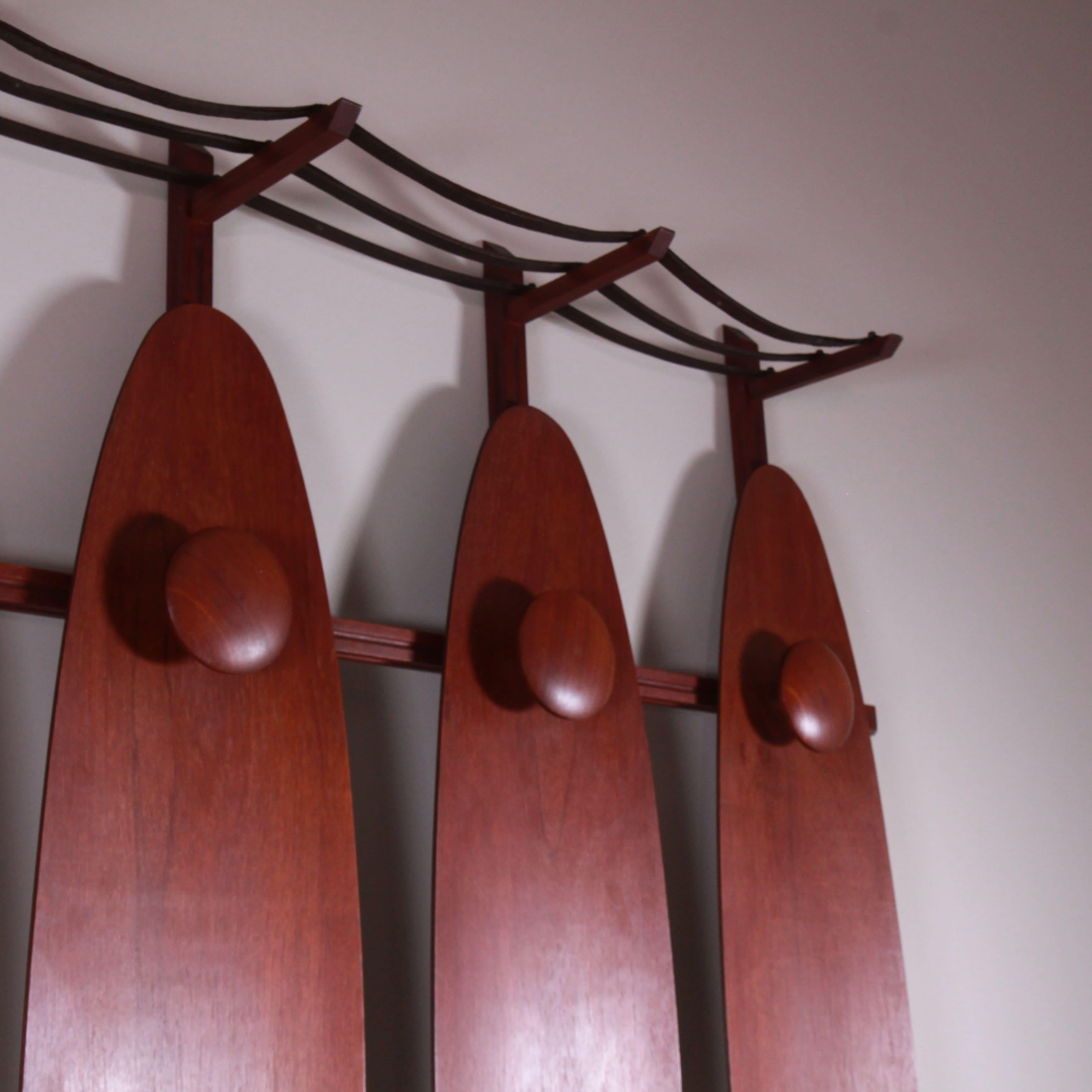 Italian Wooden Hat Stand For Sale 3