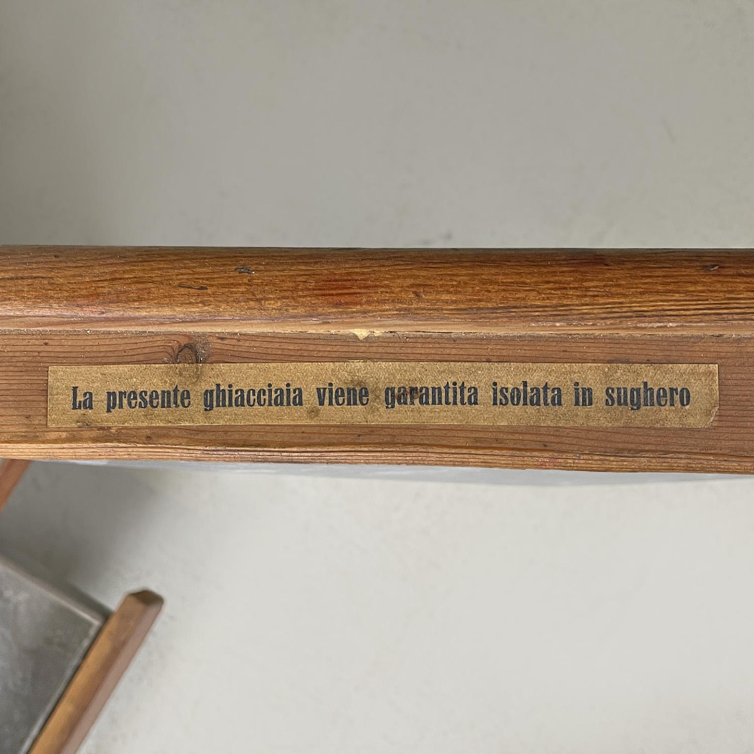 Italienischer Holzkühlschrank Stella Polare von G. Saracco Asti, Anfang 1900 im Angebot 9