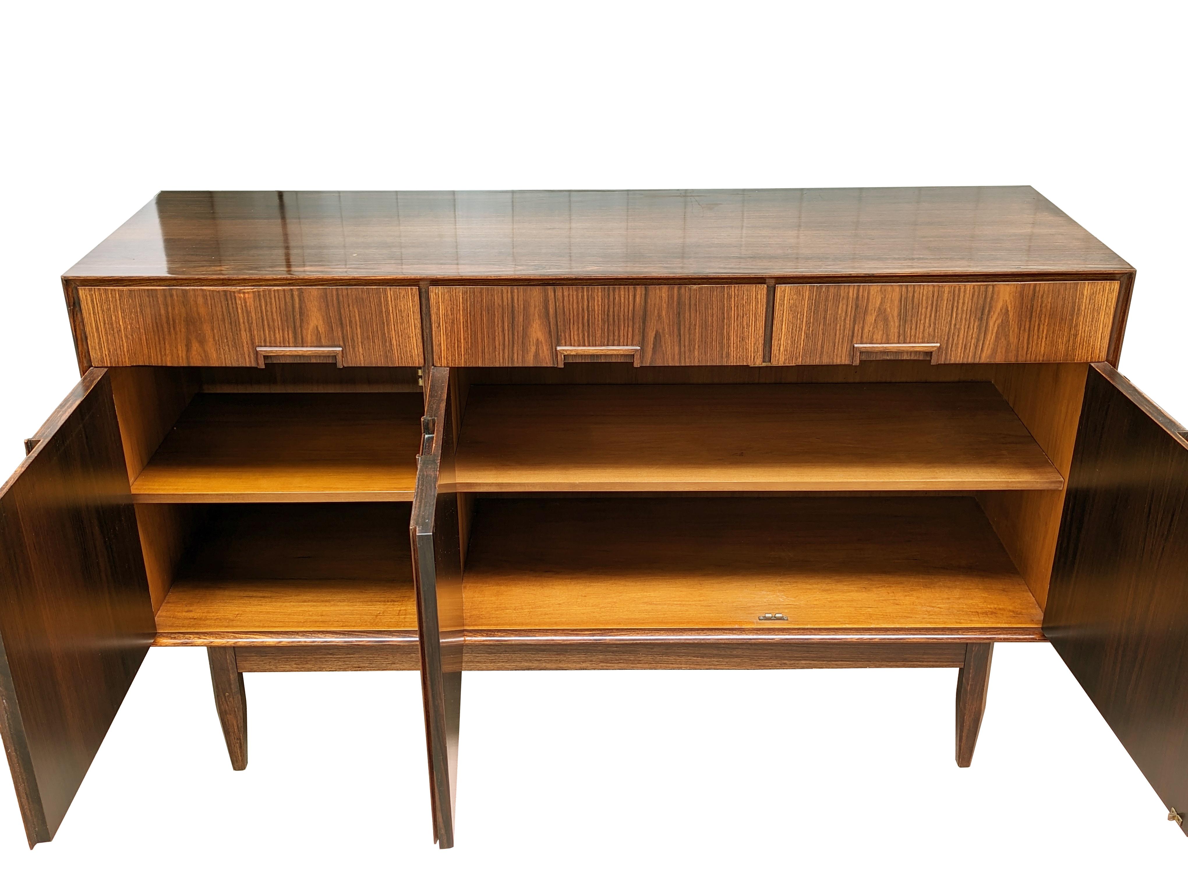 Mid-Century Modern Italian Wooden Mid Century Modern Sideboards in the style of Dassi, set of 2 For Sale