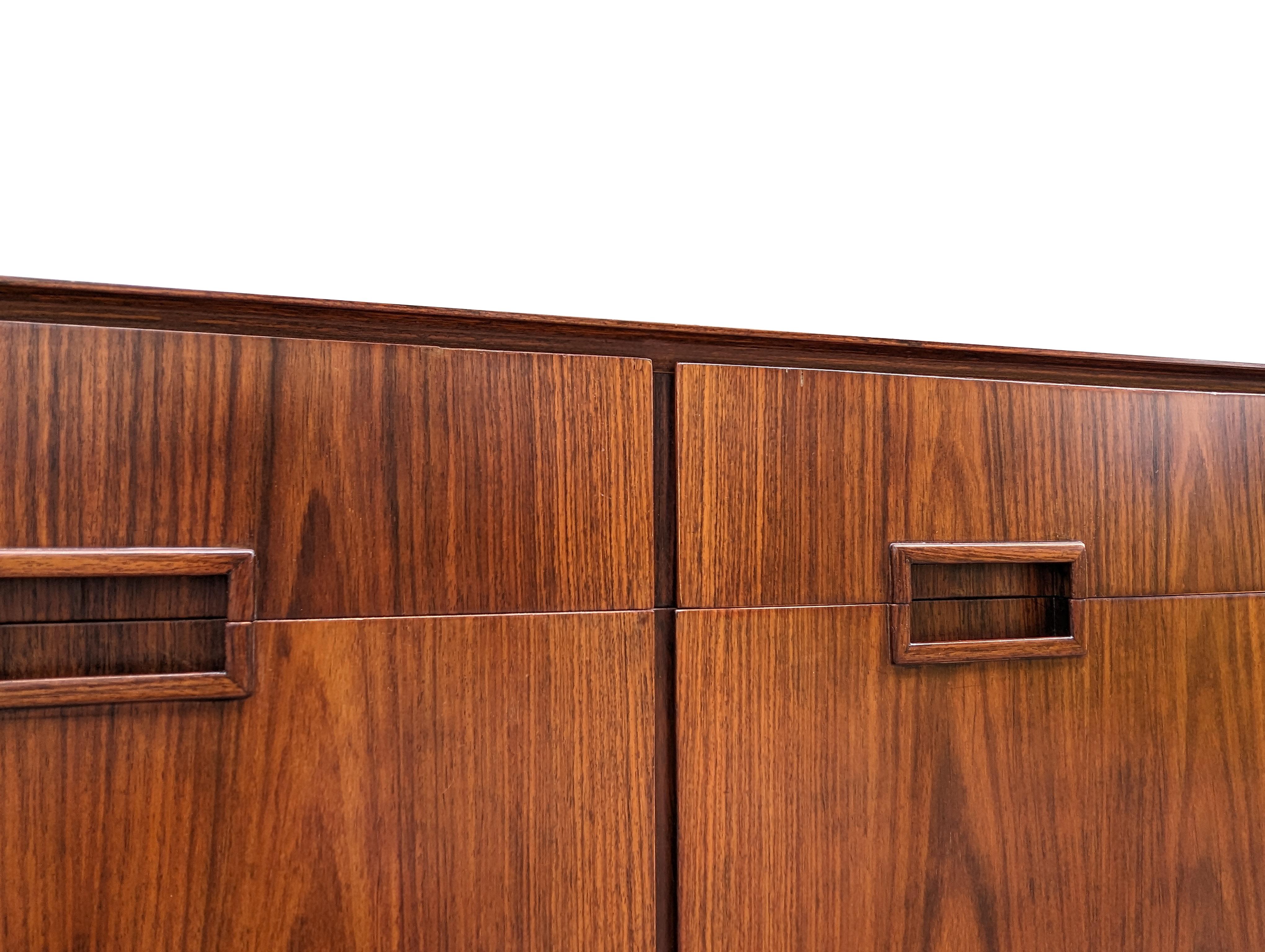 Mid-20th Century Italian Wooden Mid Century Modern Sideboards in the style of Dassi, set of 2 For Sale
