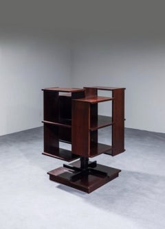 Italian  Wooden Modular Revolving Bookcase by Claudio Salocchi, Sormani, 1960s