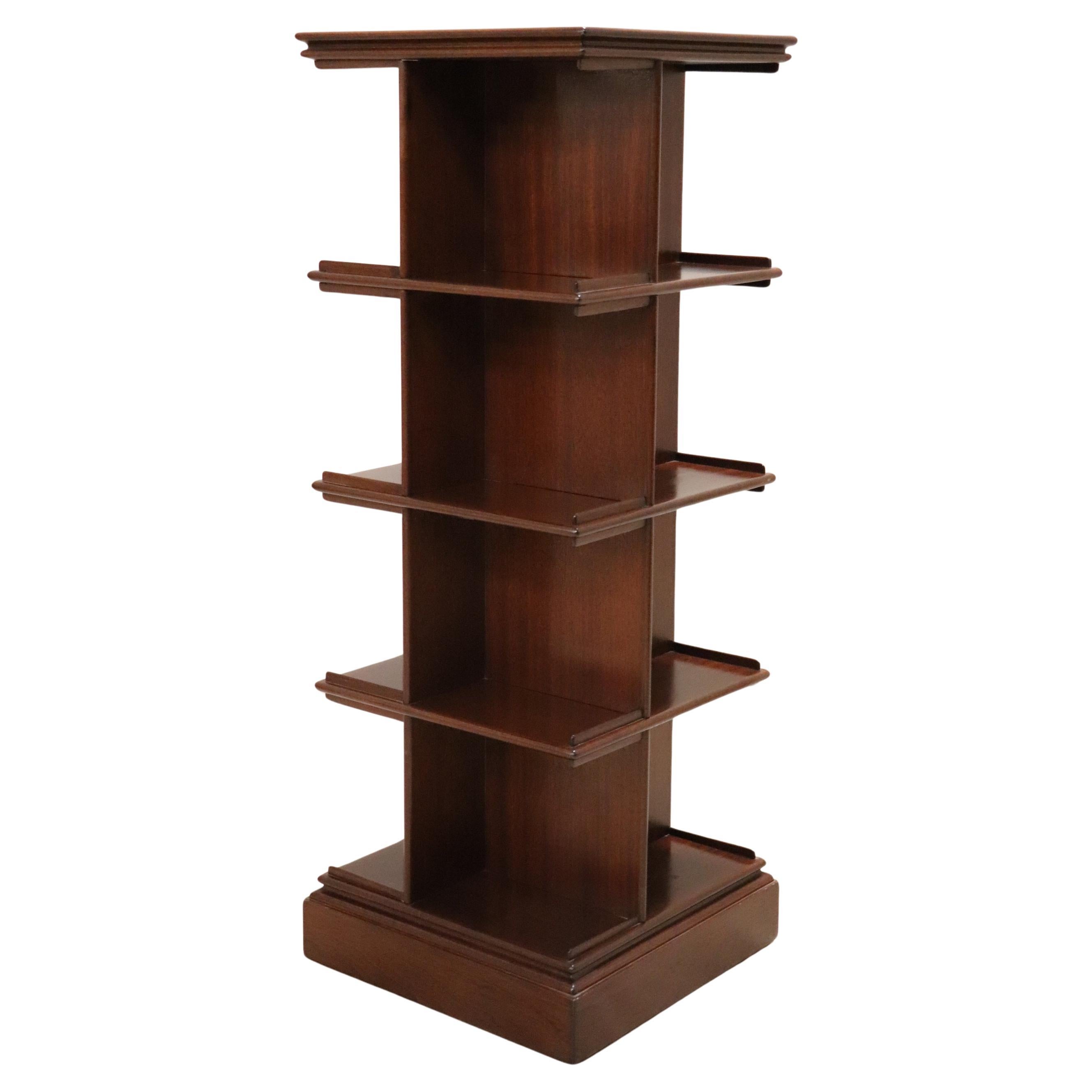 Italian Wooden Modular Revolving Bookcase in the Style Gianfranco Frattini 1960s