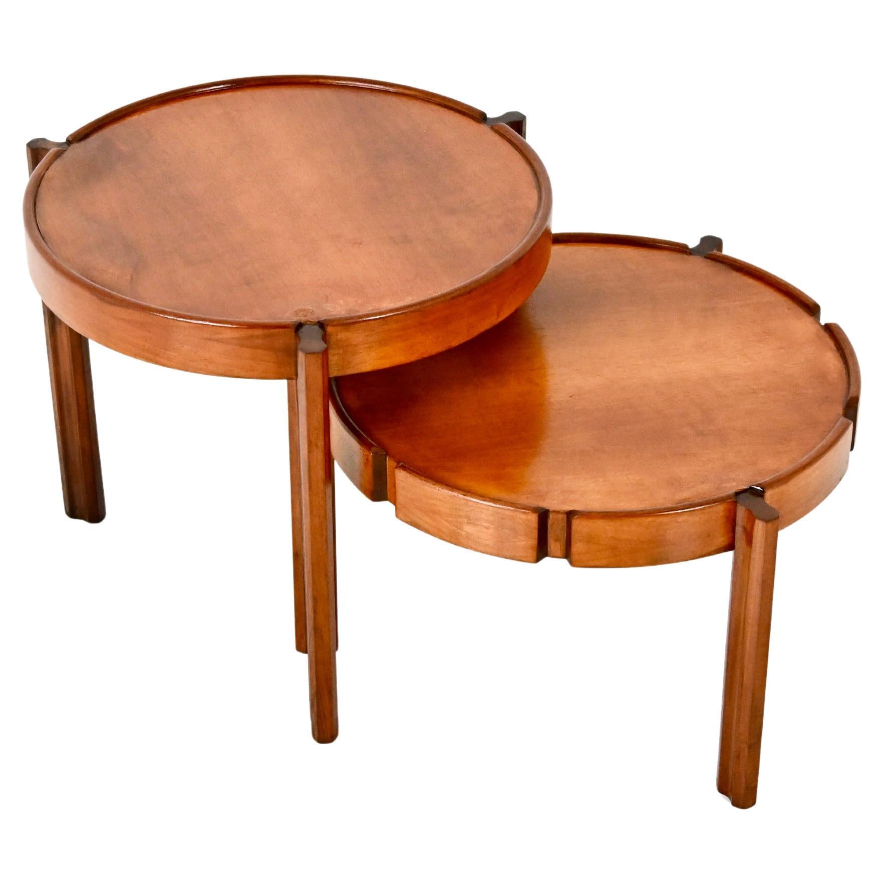 Italian Wooden Nesting Tables, 1950s, set of 2