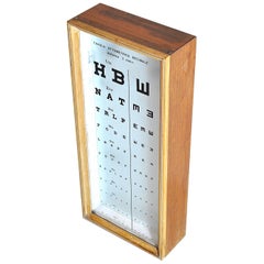 Italian Wooden Optotype Optometer from the 1960s